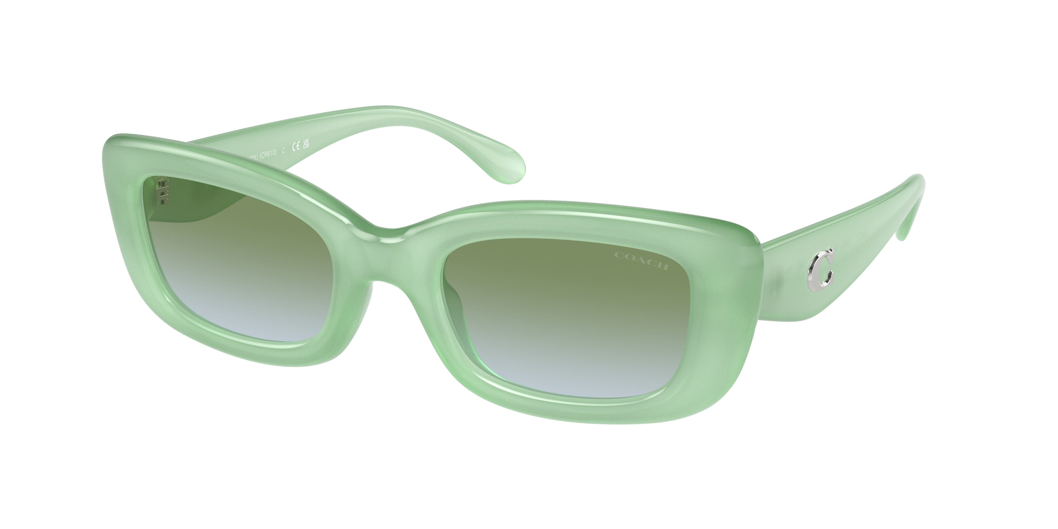 Coach CR610 HC8390U Rectangle Sunglasses  5807I7-Milky Mint 51-140-22 - Color Map Green