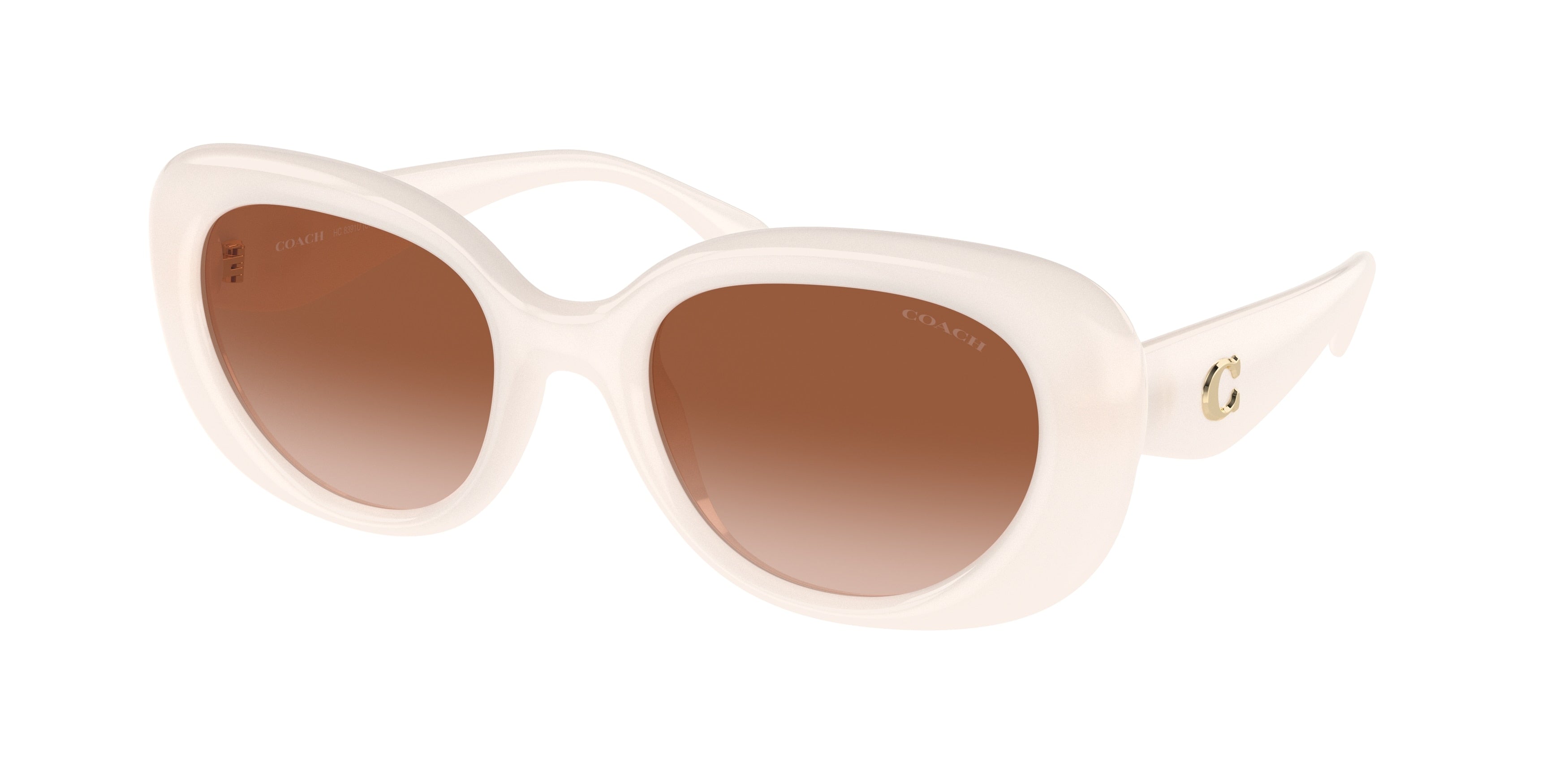 Coach CR609 HC8391U Oval Sunglasses  580513-Milky Cloud 53-140-21 - Color Map White