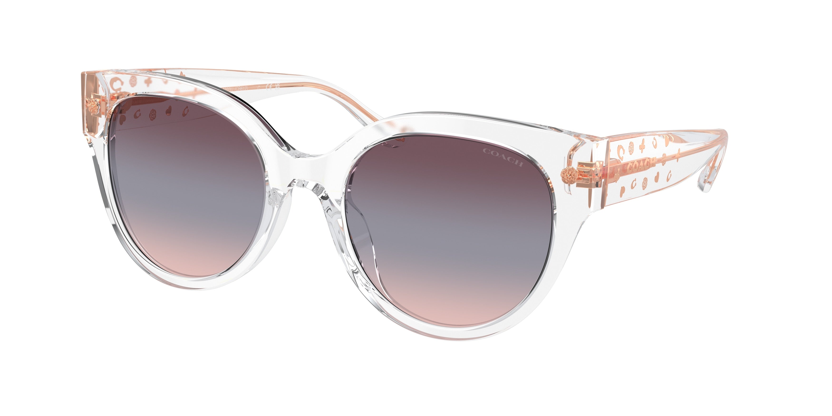 Coach CR612 HC8393U Round Sunglasses  51110J-Transparent Clear 53-140-21 - Color Map Transparent