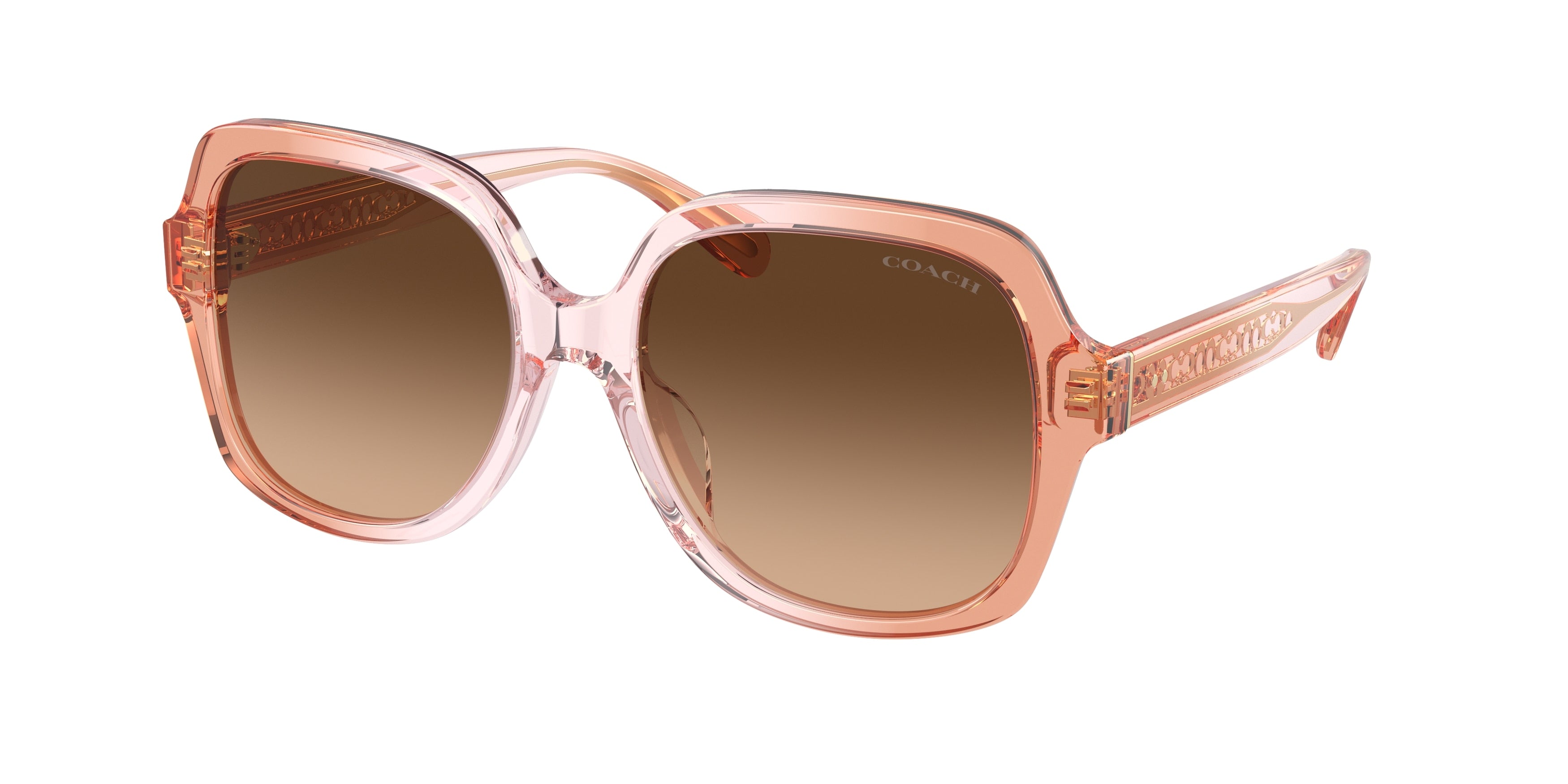 Coach CR614 HC8395U Square Sunglasses  581274-Saddle/Dusty Rose Gradient 54-140-17 - Color Map Brown