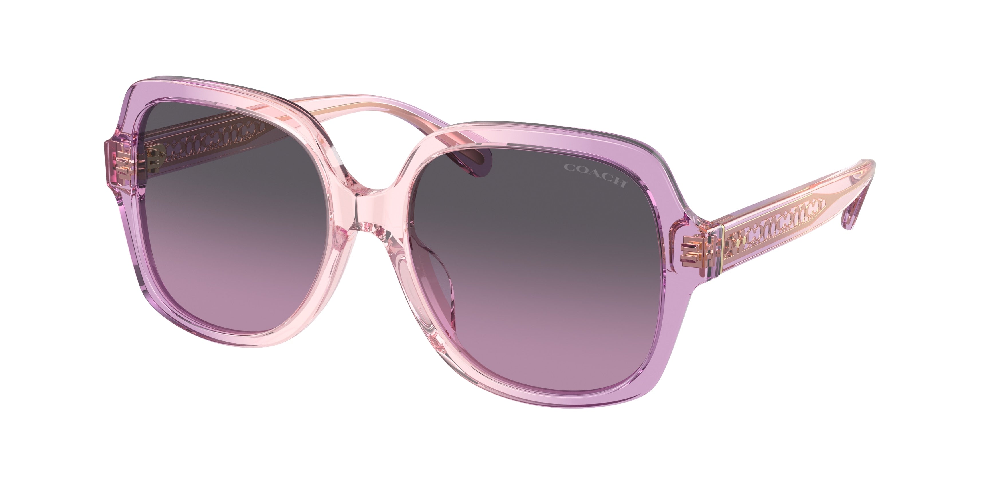 Coach CR614 HC8395U Square Sunglasses  581390-Amethyst/Pink Gradient 54-140-17 - Color Map Pink