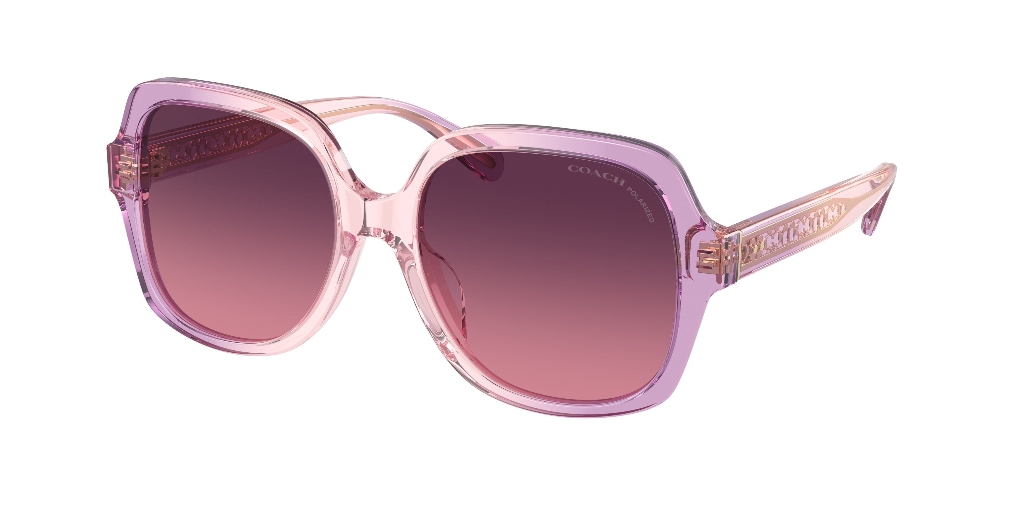 Coach CR614 HC8395U Square Sunglasses  5813F4-Amethyst/Pink Gradient 54-140-17 - Color Map Pink