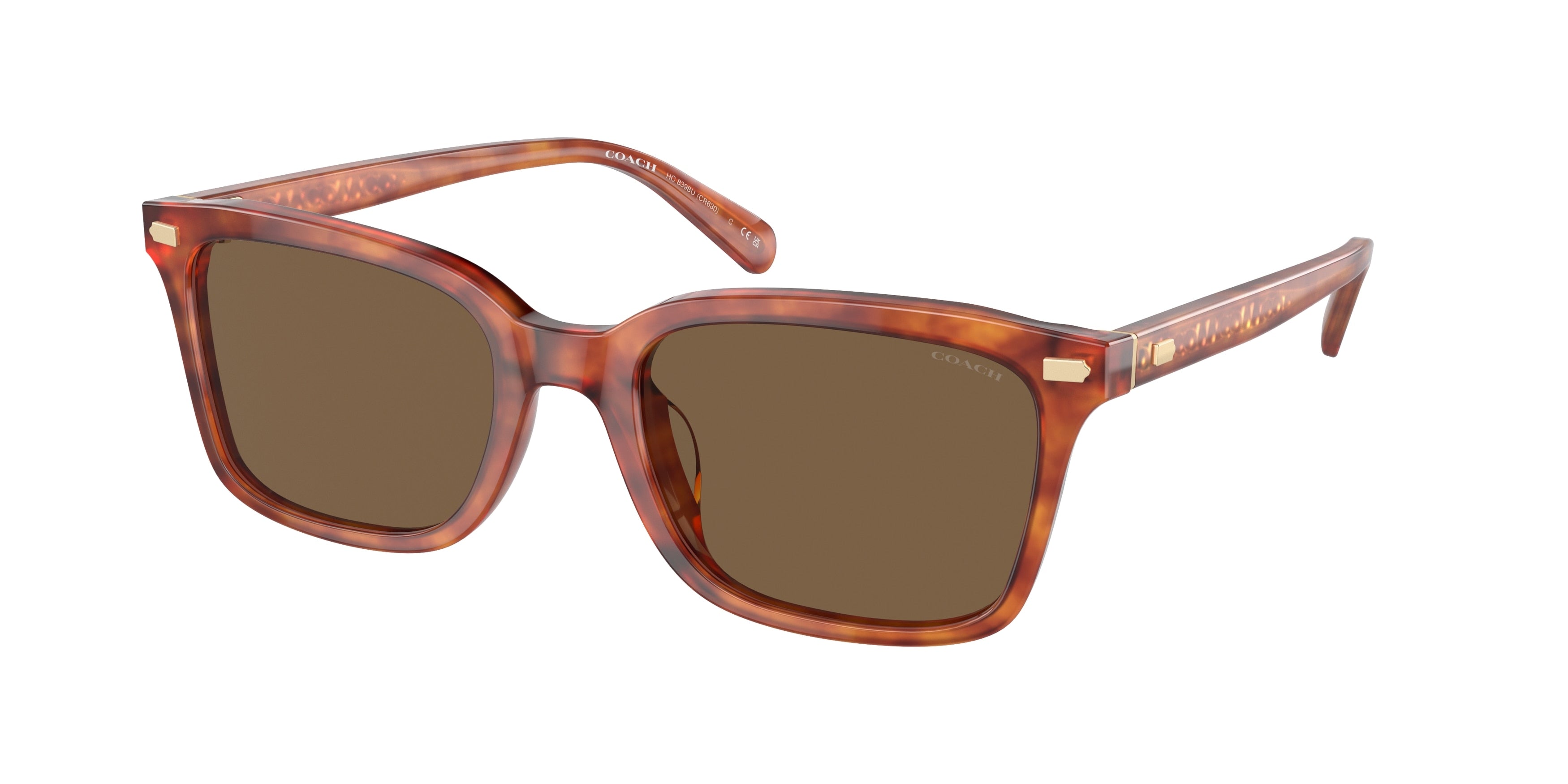 Coach CR630 HC8398U Square Sunglasses  577473-Caramel Tortoise 54-145-20 - Color Map Tortoise