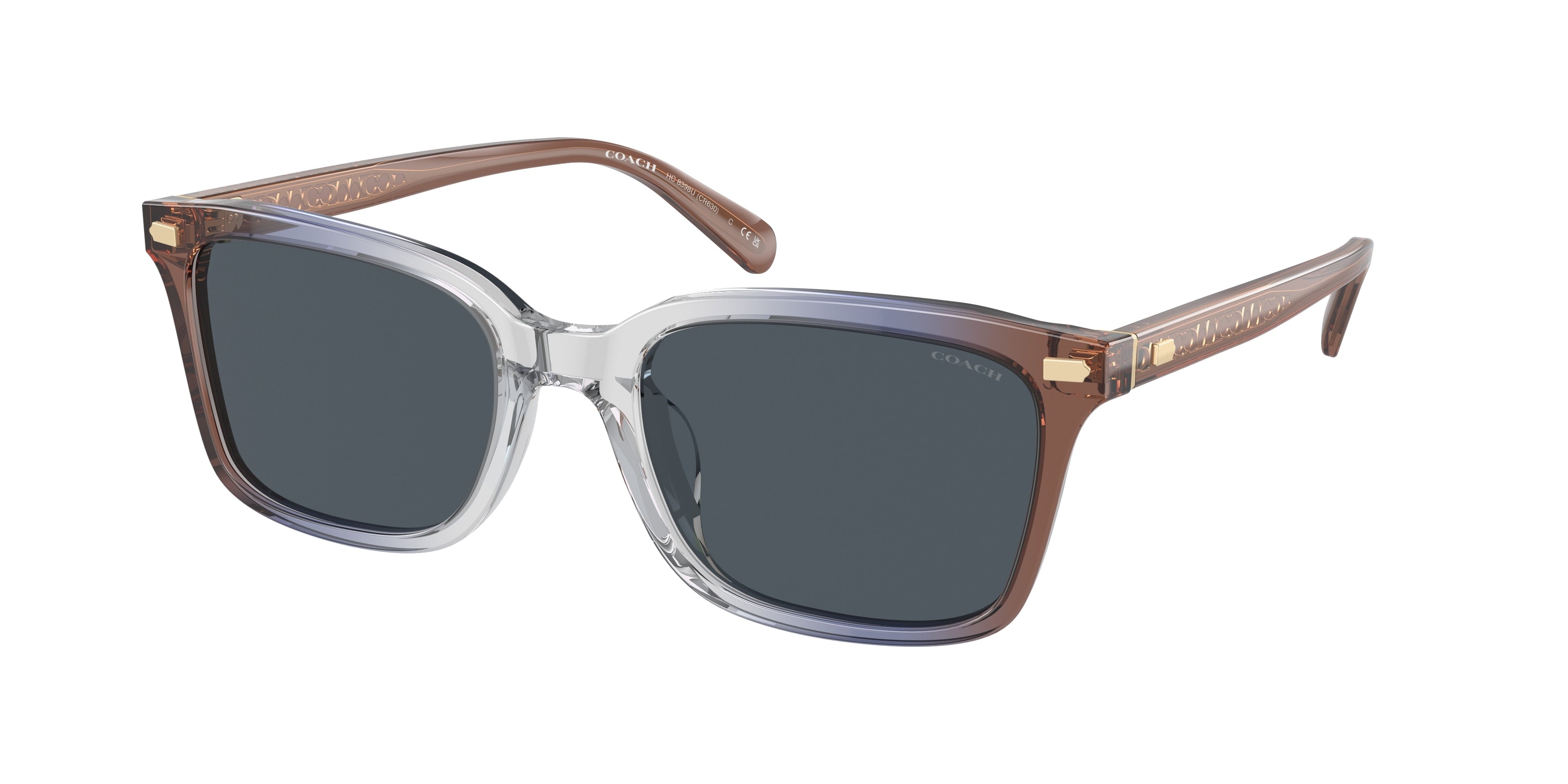 Coach CR630 HC8398U Square Sunglasses  581587-Pecan Blue Grey Gradient 54-145-20 - Color Map Brown