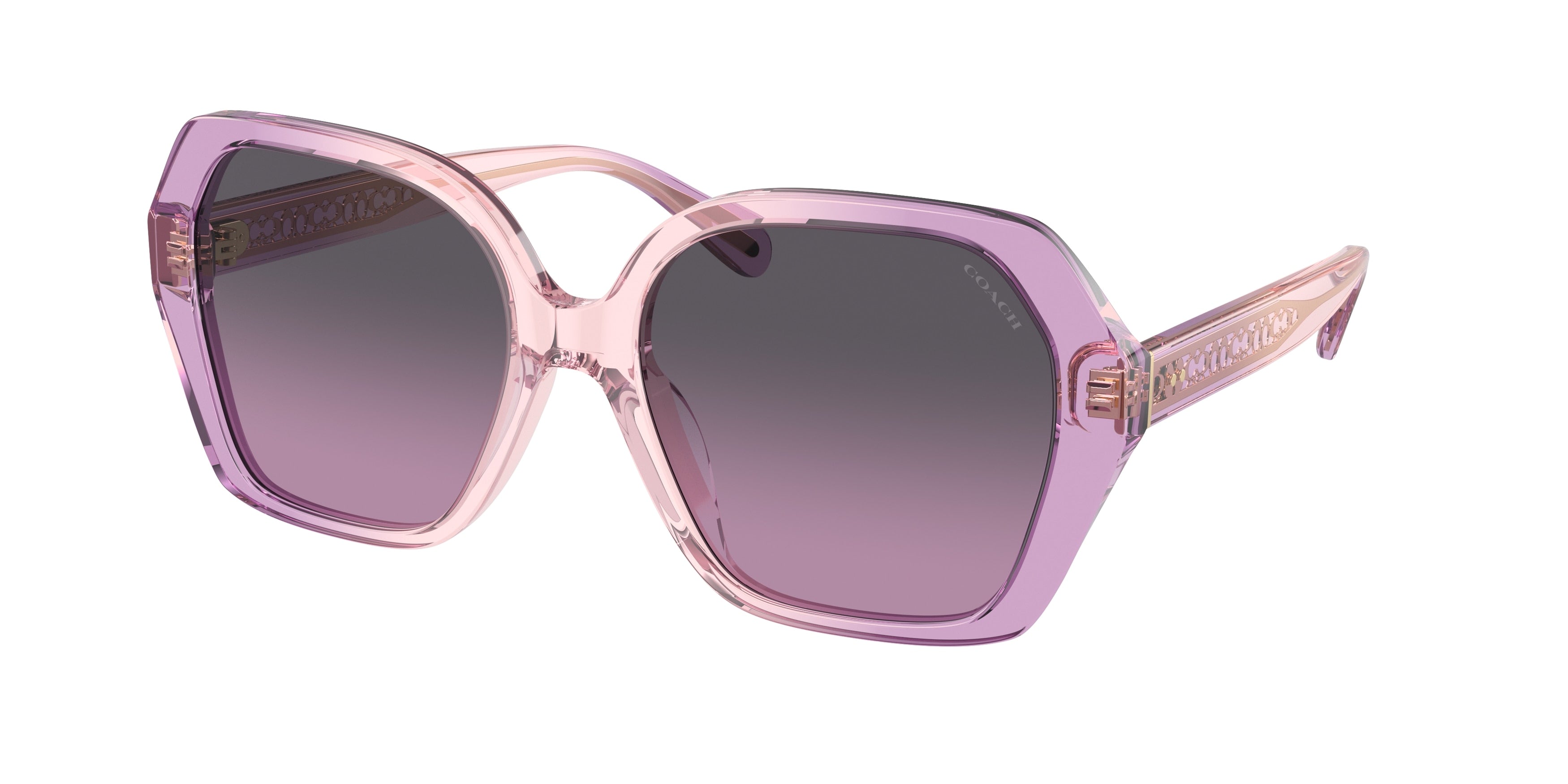 Coach CR615 HC8404U Irregular Sunglasses  581390-Amethyst/Pink Gradient 56-140-18 - Color Map Pink