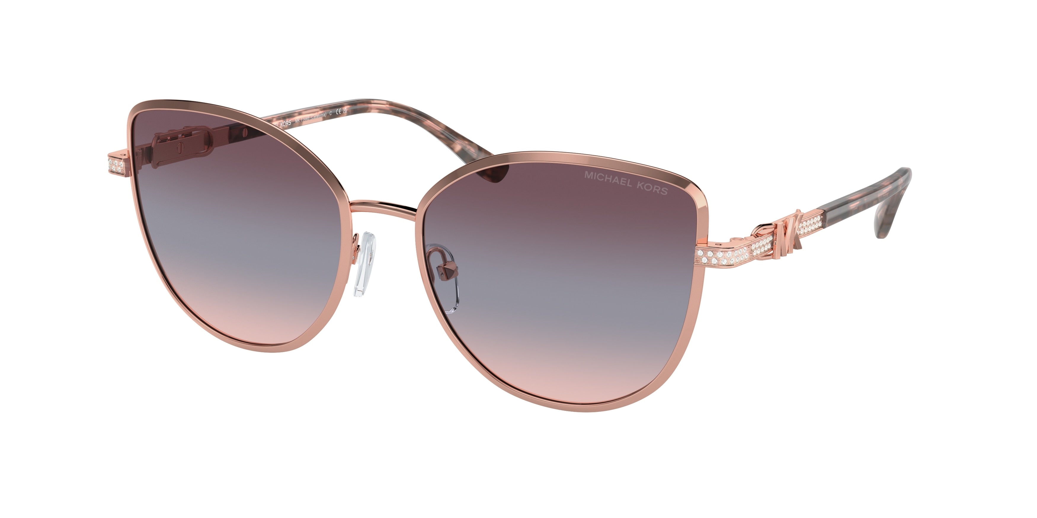 Michael Kors CATALONIA MK1144B Cat Eye Sunglasses  11080J-Shiny Rose Gold 56-140-17 - Color Map Gold