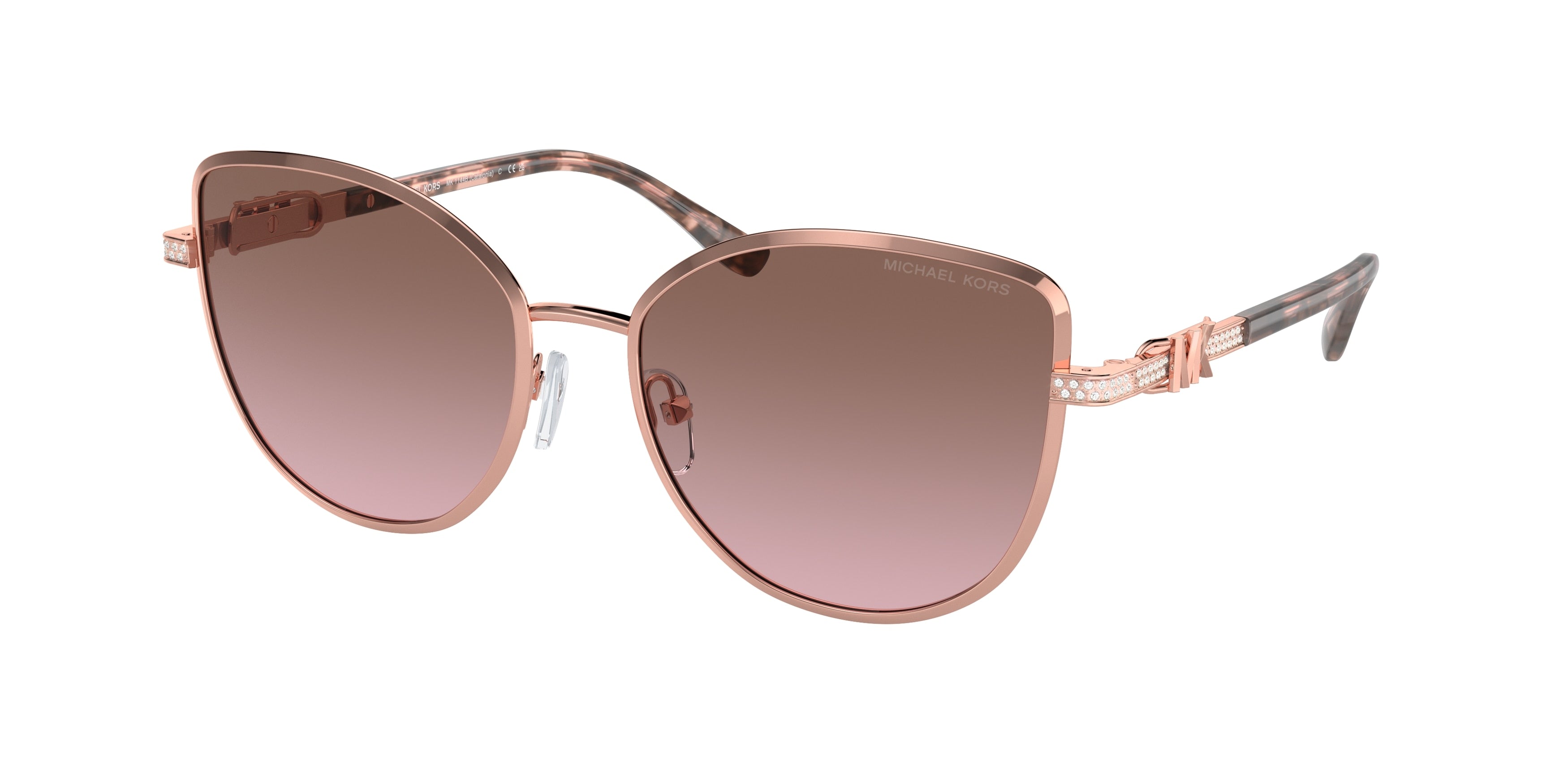 Michael Kors CATALONIA MK1144B Cat Eye Sunglasses  110814-Shiny Rose Gold 56-140-17 - Color Map Gold