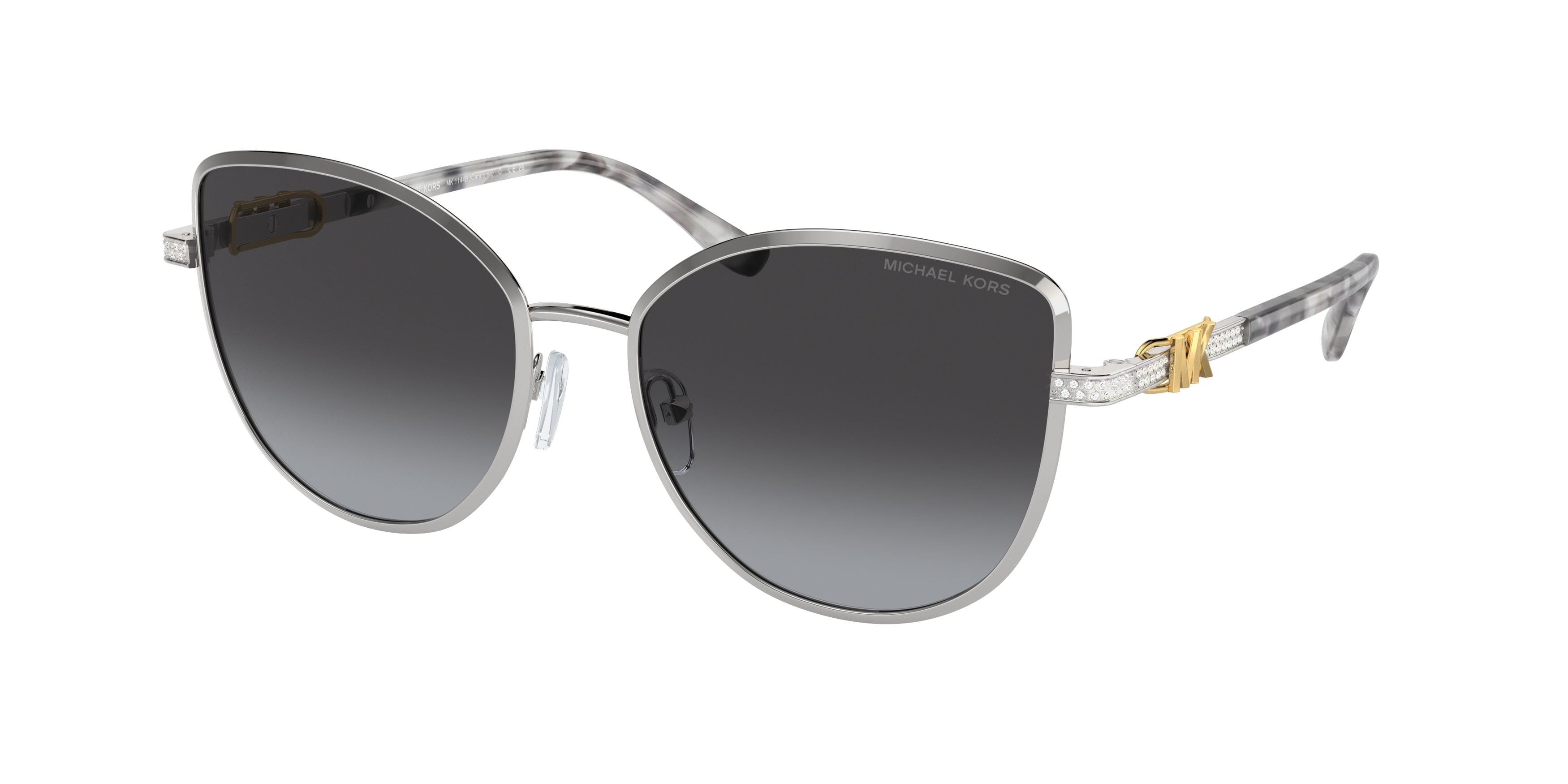 Michael Kors CATALONIA MK1144B Cat Eye Sunglasses  18938G-Shiny Silver 56-140-17 - Color Map Silver