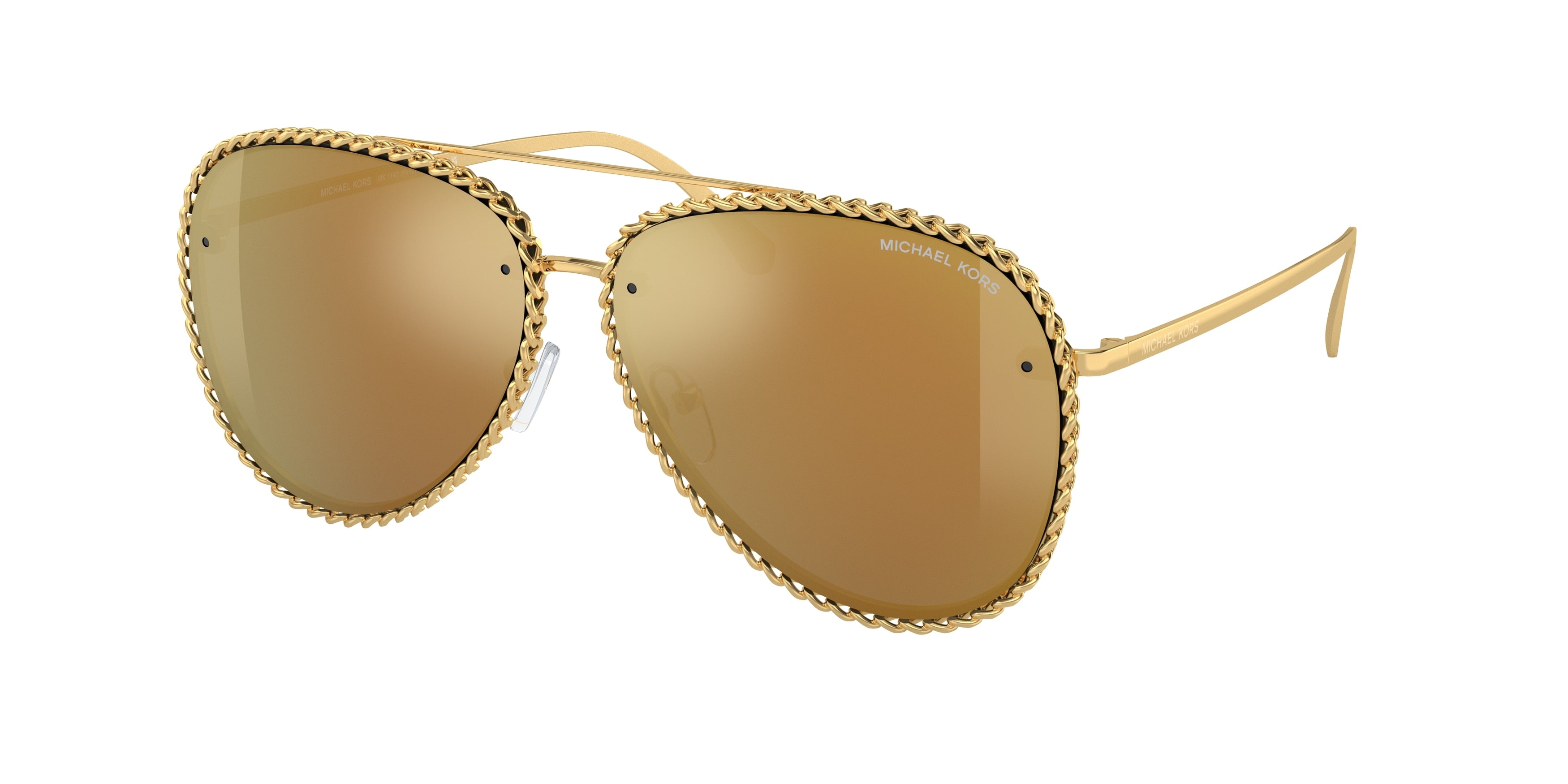 Michael Kors PORTOFINO MK1147 Pilot Sunglasses  18967P-Shiny Yellow Gold 59-140-13 - Color Map Gold