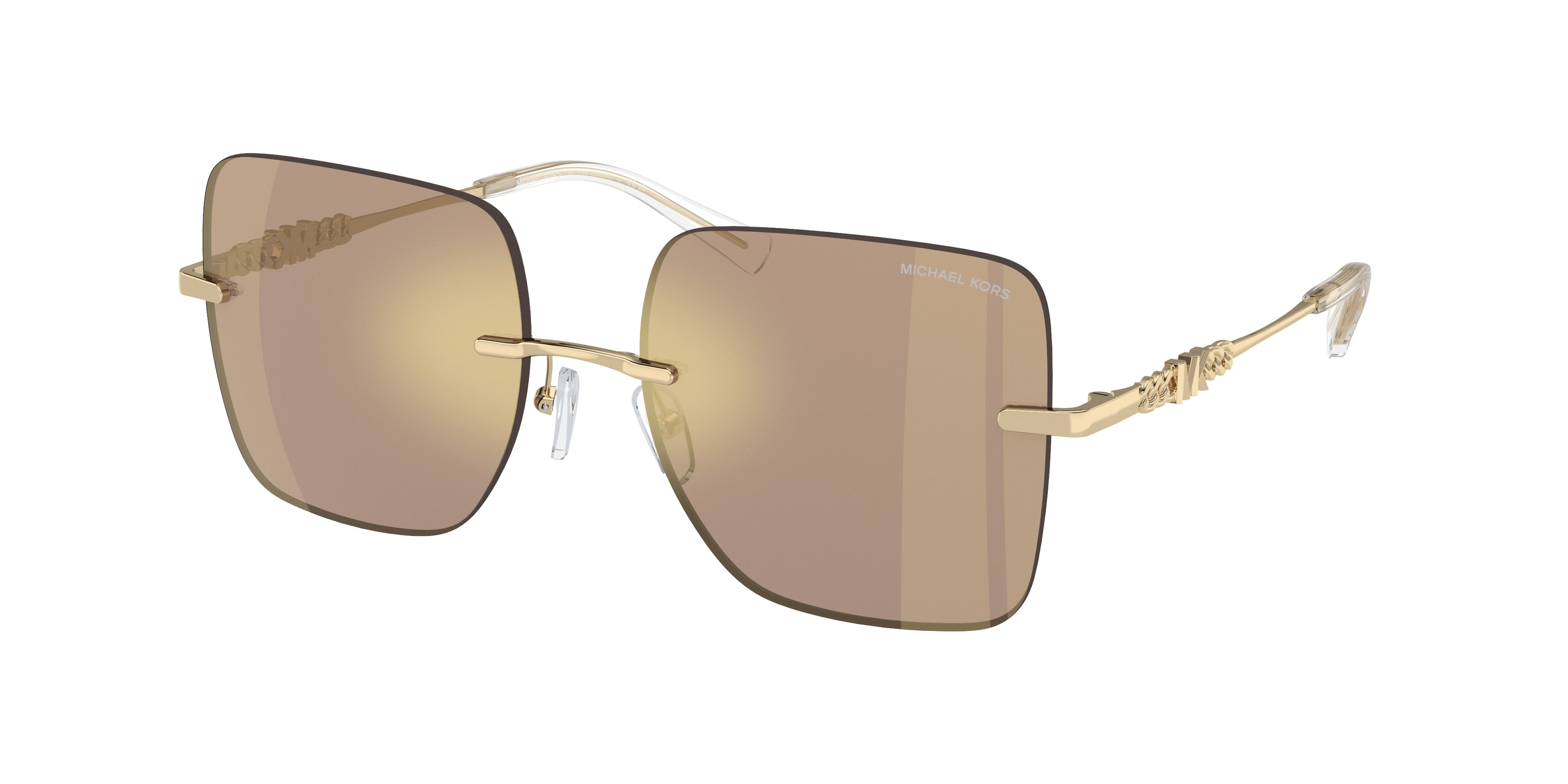 Michael Kors QUéBEC MK1150 Square Sunglasses  10145A-Brown Mirror 55-140-17 - Color Map Brown