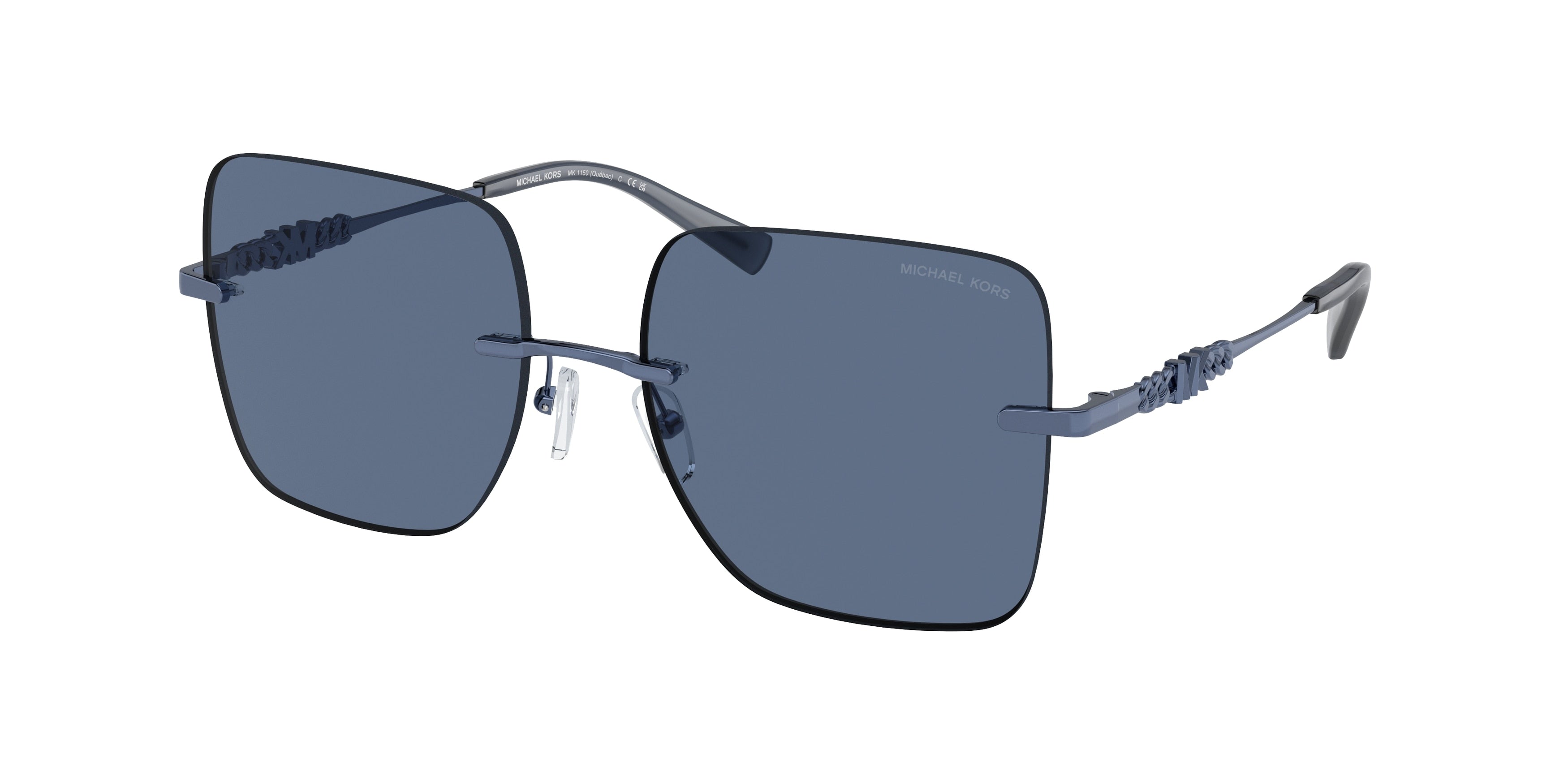 Michael Kors QUéBEC MK1150 Square Sunglasses  189580-Navy Solid 55-140-17 - Color Map Blue