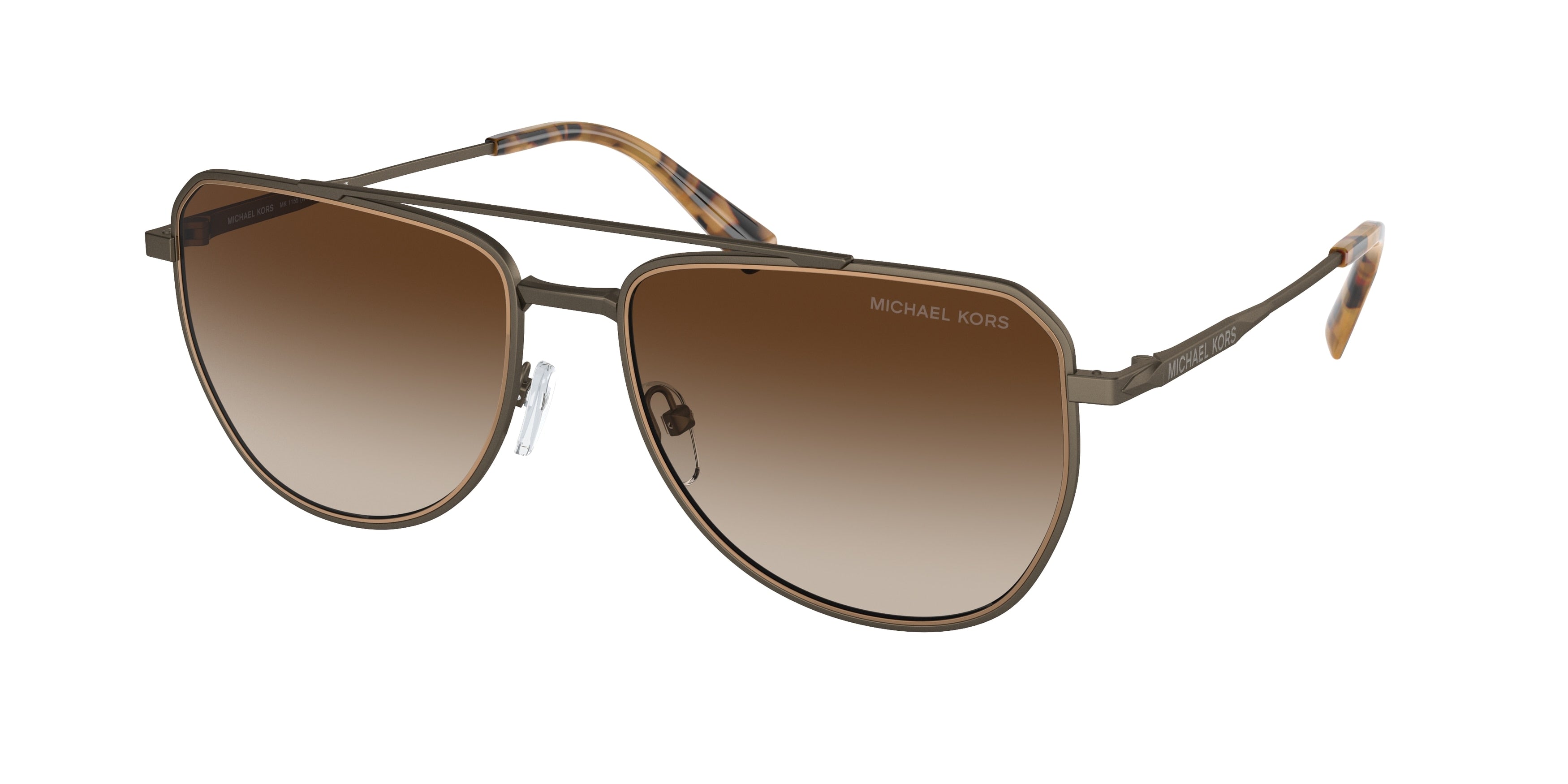 Michael Kors WHISTLER MK1155 Pilot Sunglasses  100113-Matte Husk 58-145-17 - Color Map Grey