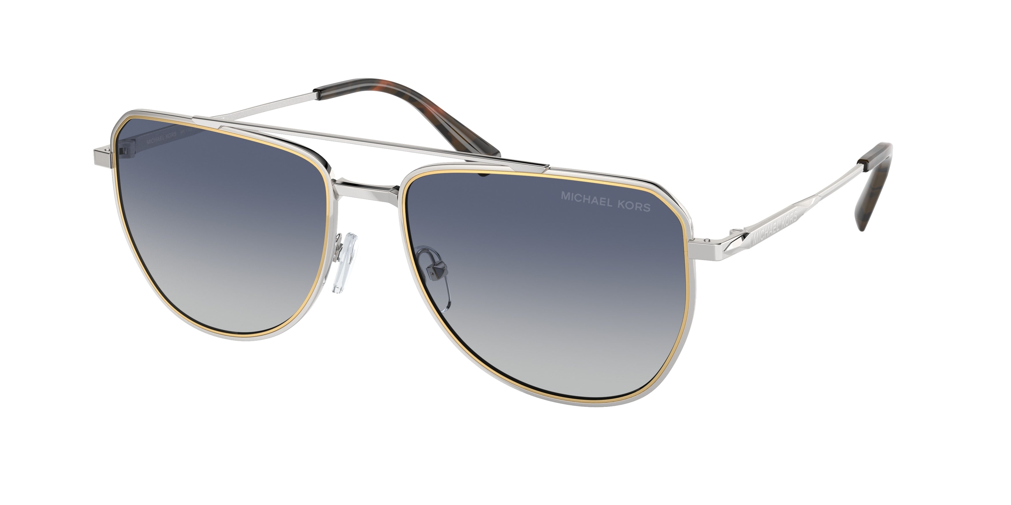 Michael Kors WHISTLER MK1155 Pilot Sunglasses  18934L-Shiny Silver 58-145-17 - Color Map Silver