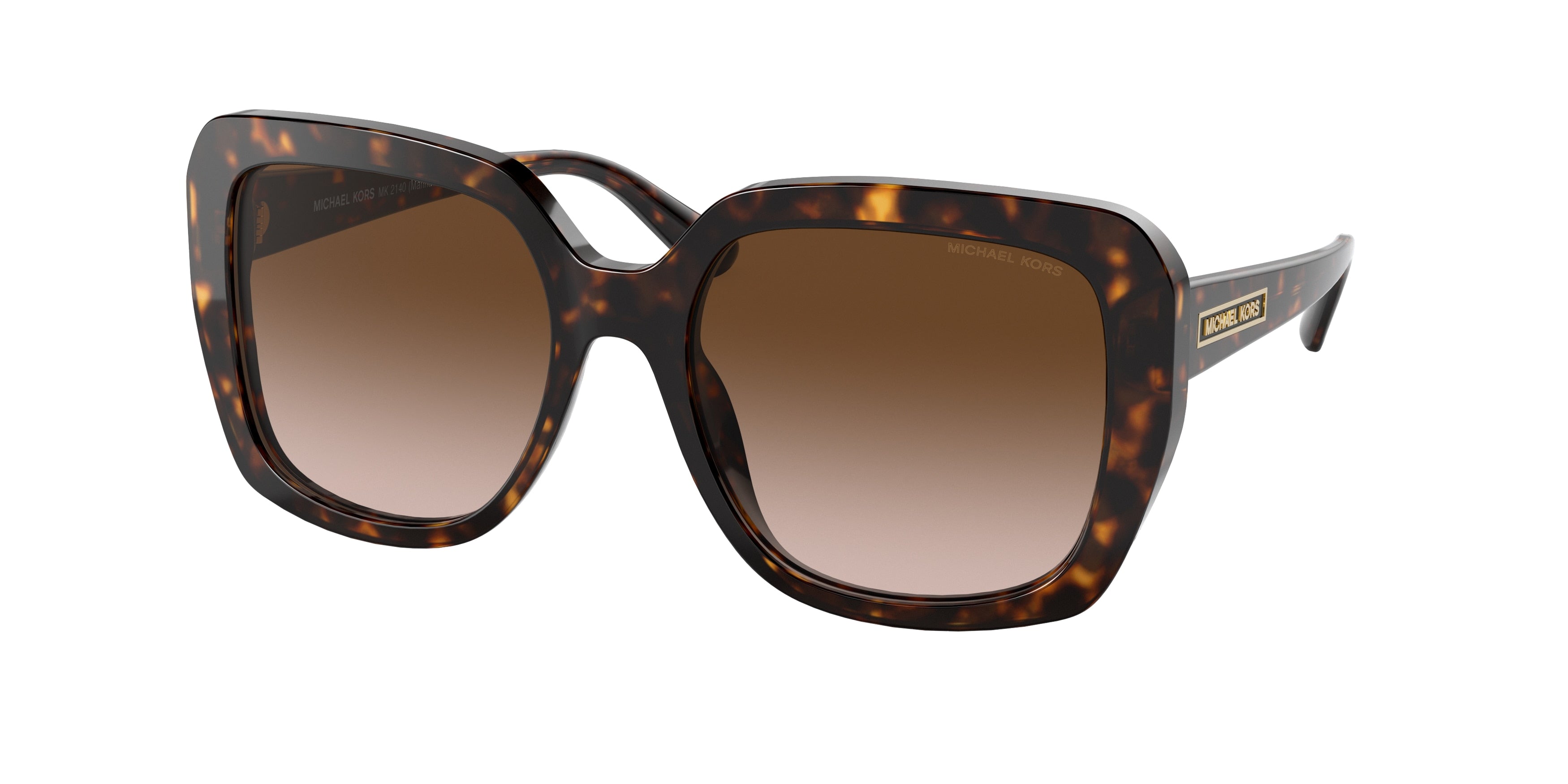 Michael Kors MANHASSET MK2140 Square Sunglasses  300613-Dark Tortoise 55-140-18 - Color Map Tortoise