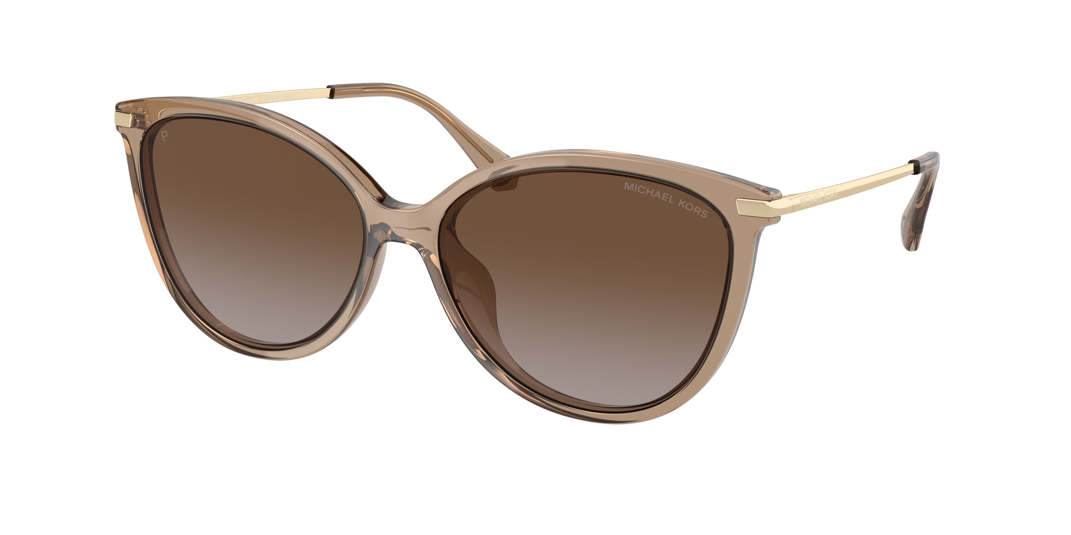 Michael Kors DUPONT MK2184U Cat Eye Sunglasses  3938T5-Brown Transparent 58-140-15 - Color Map Brown