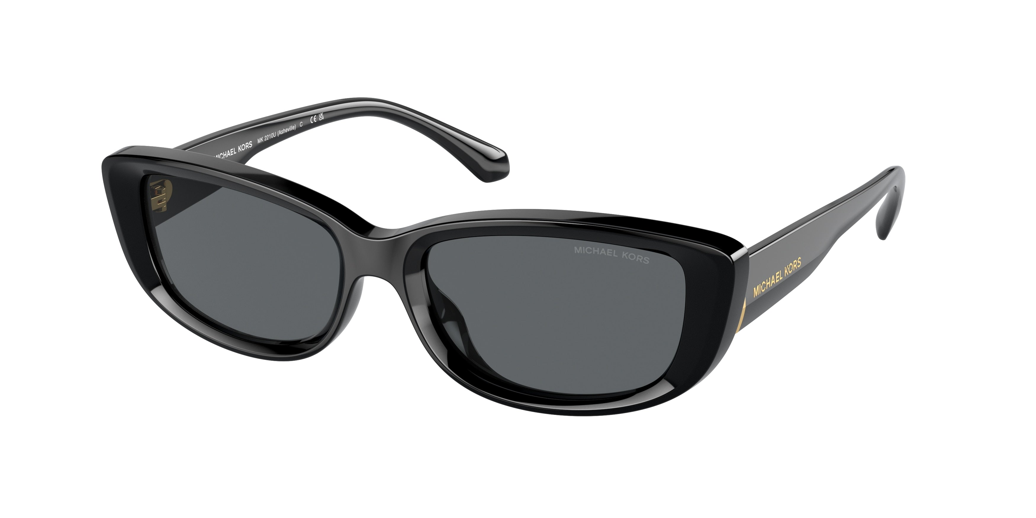 Michael Kors ASHEVILLE MK2210U Rectangle Sunglasses  300587-Black 54-140-17 - Color Map Black