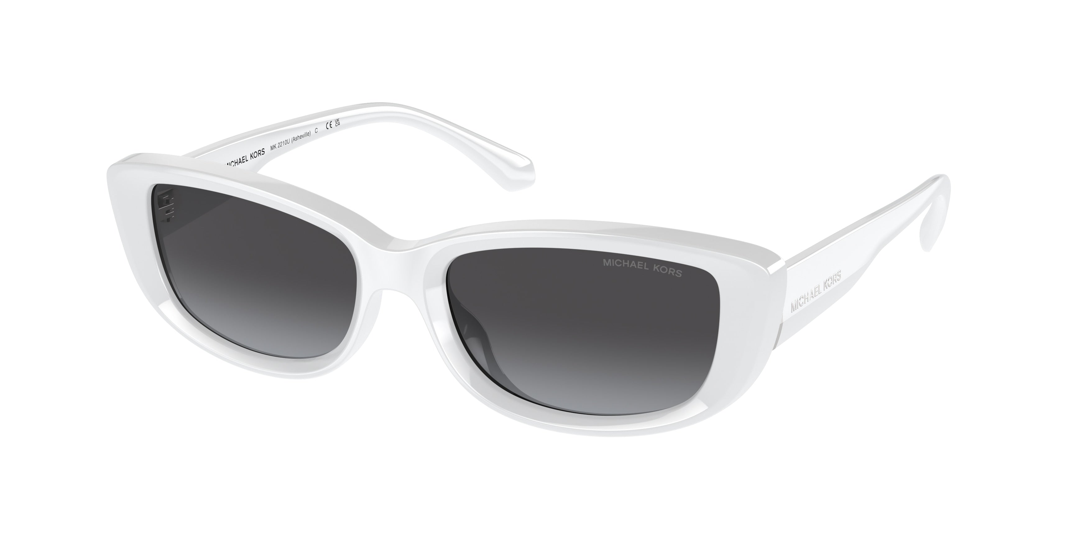 Michael Kors ASHEVILLE MK2210U Rectangle Sunglasses  31008G-Optic White 54-140-17 - Color Map White