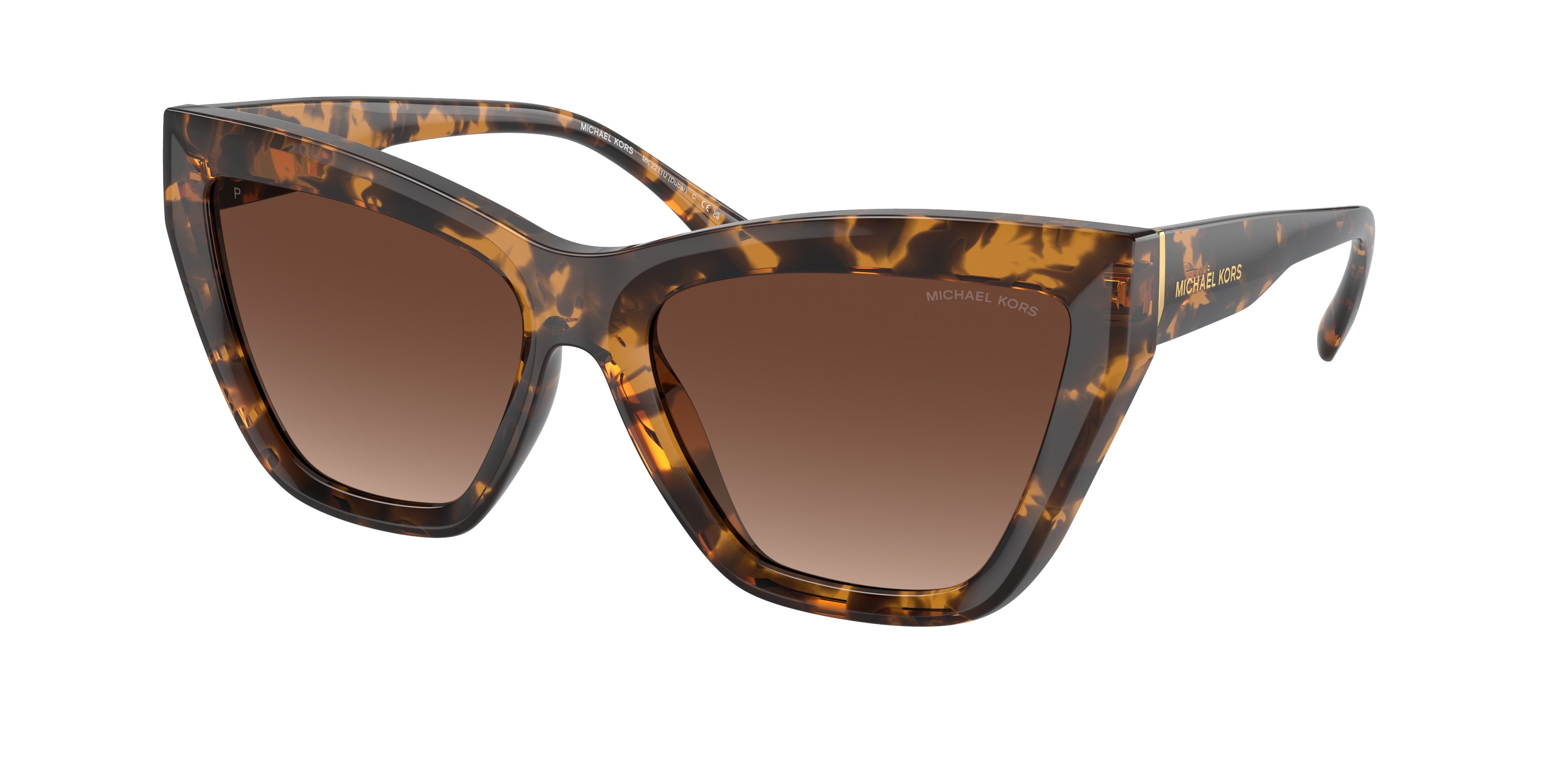 Michael Kors DUBAI MK2211U Cat Eye Sunglasses  3006T5-Dark Tortoise 57-140-17 - Color Map Tortoise