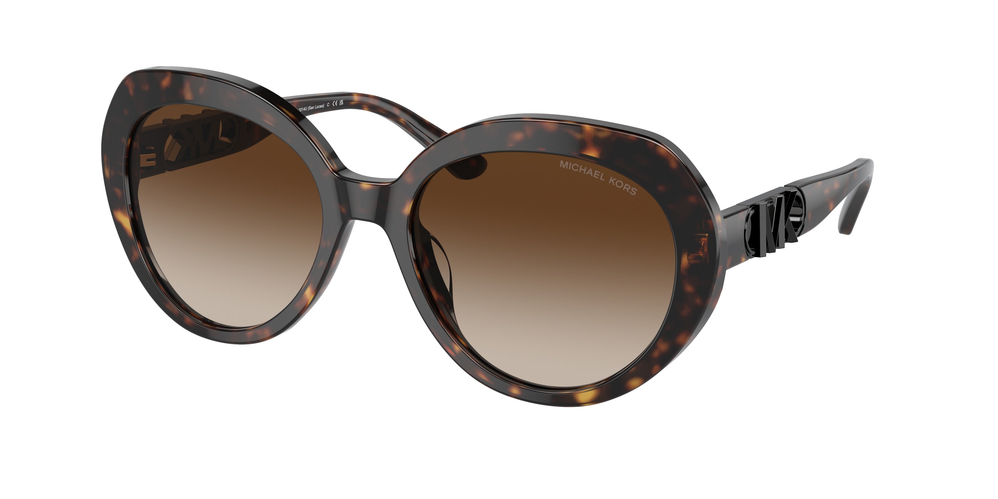 Michael Kors SAN LUCAS MK2214U Round Sunglasses  300613-Dark Tortoise 56-140-19 - Color Map Tortoise