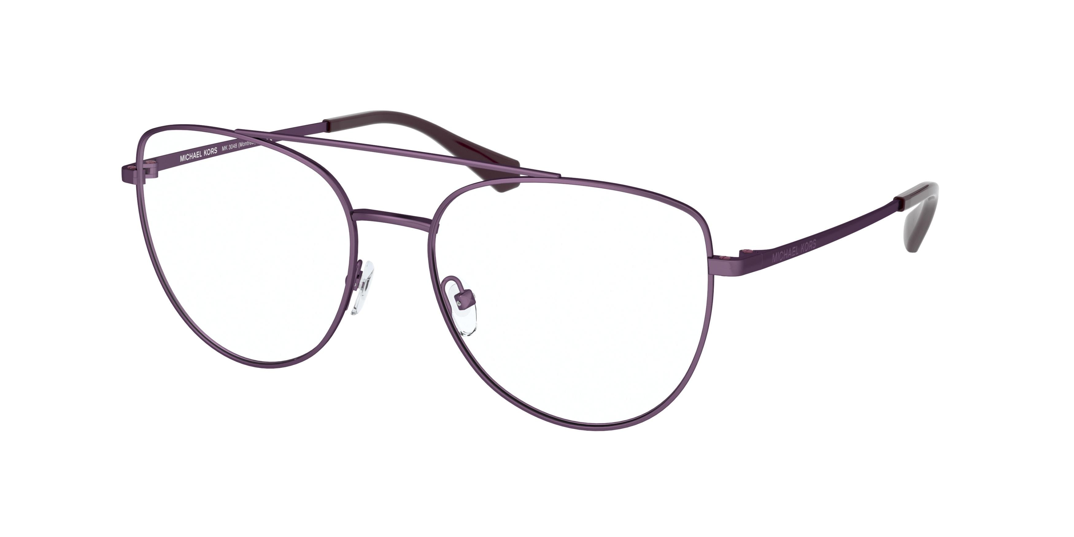 Michael Kors MONTREAL MK3048 Pilot Eyeglasses  1688-Cordovan 54-140-17 - Color Map Brown