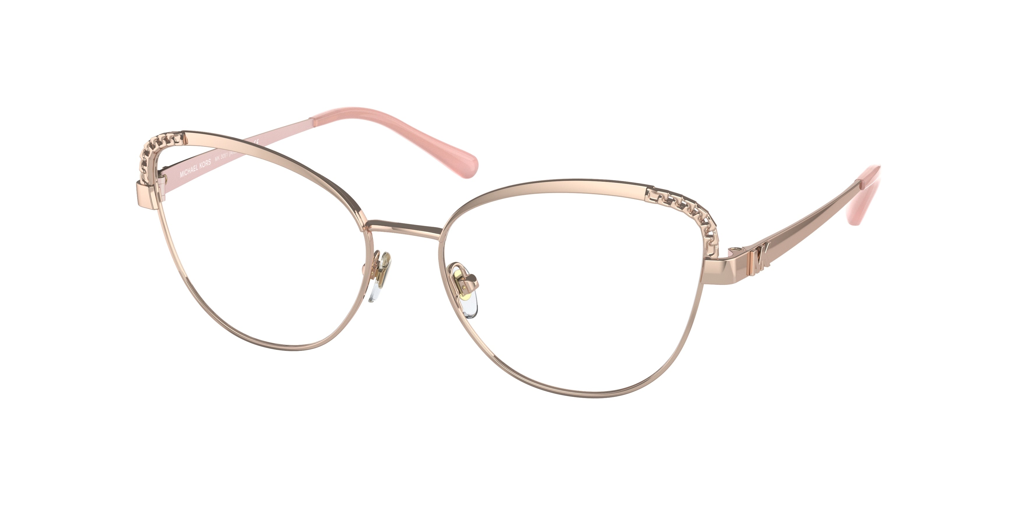 Michael Kors ANDALUSIA MK3051 Cat Eye Eyeglasses  1108-Rose Gold 53-140-16 - Color Map Gold