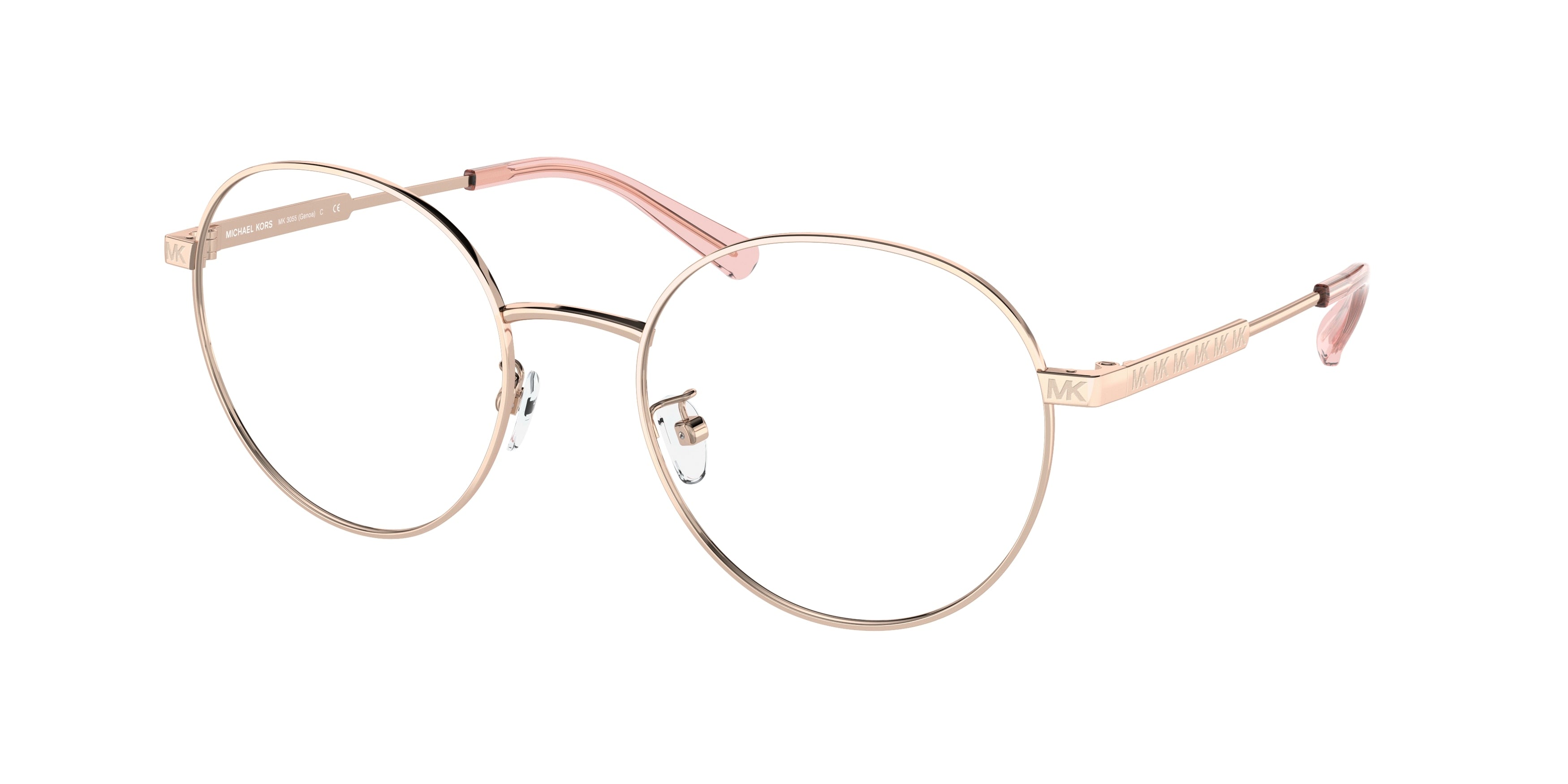 Michael Kors GENOA MK3055 Round Eyeglasses  1108-Rose Gold 52-140-20 - Color Map Gold