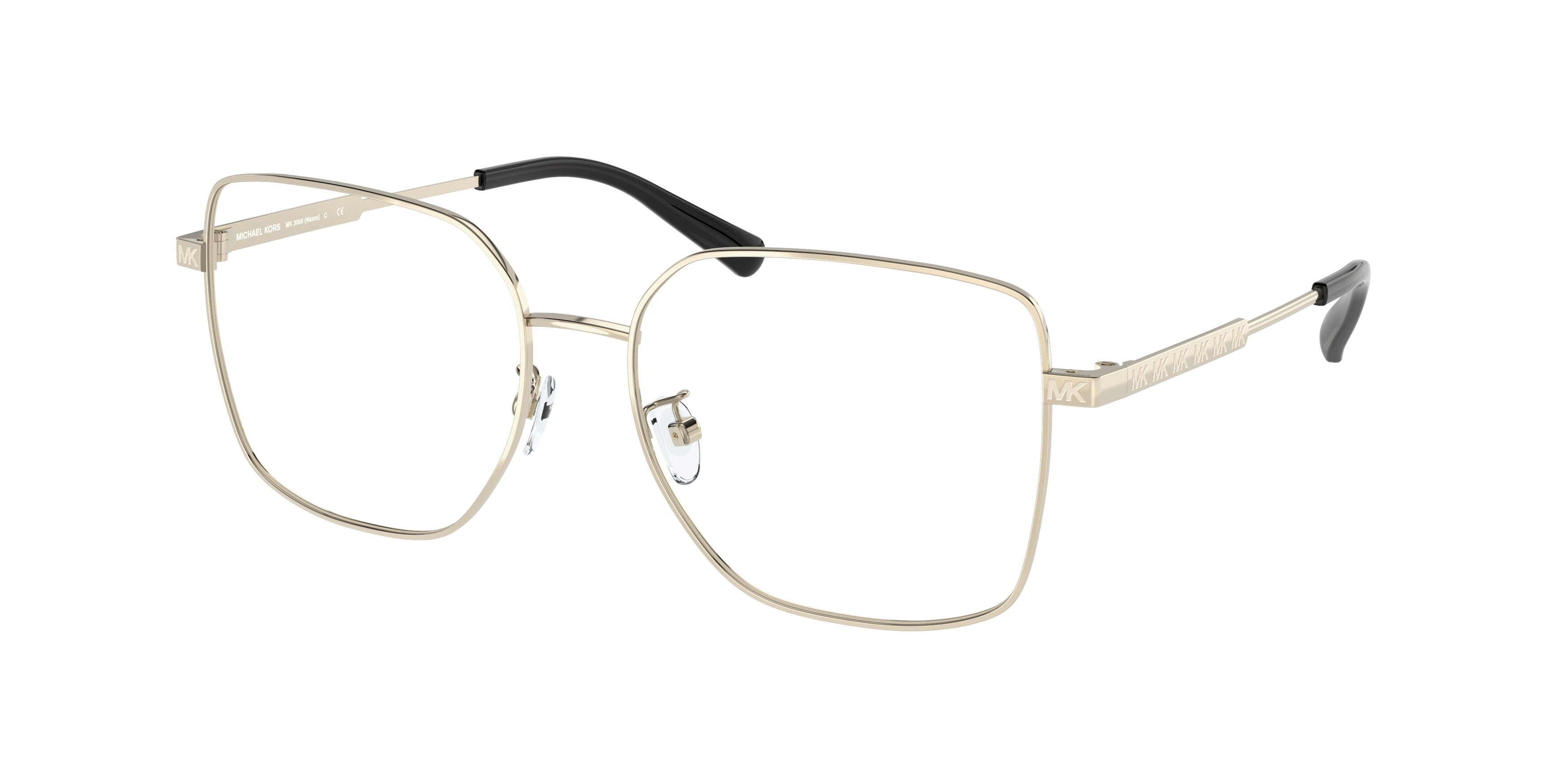 Michael Kors NAXOS MK3056 Square Eyeglasses  1014-Light Gold 53-140-16 - Color Map Gold