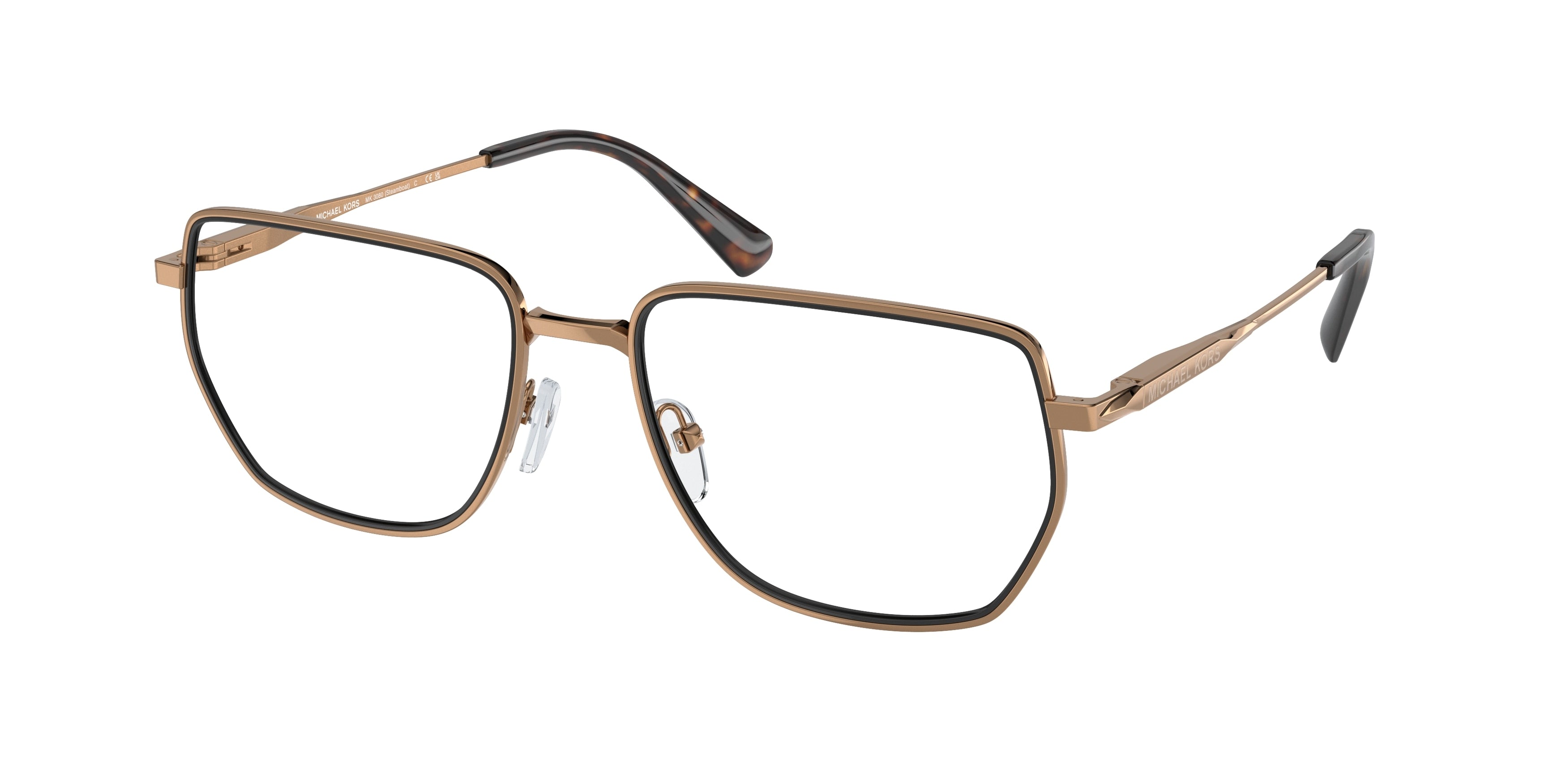 Michael Kors STEAMBOAT MK3080 Irregular Eyeglasses  1899-Shiny Gold 56-145-18 - Color Map Gold