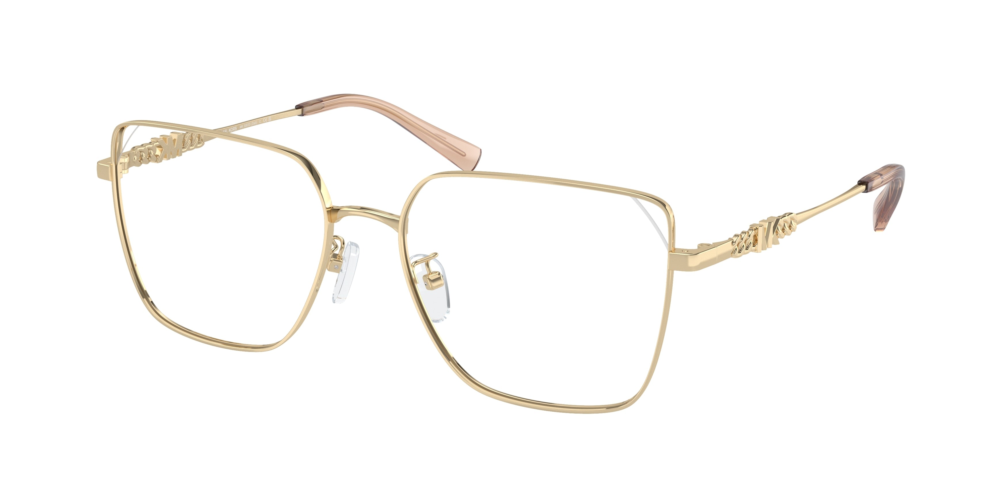 Michael Kors DALI MK3083D Rectangle Eyeglasses  1014-Shiny Light Gold 56-145-17 - Color Map Gold