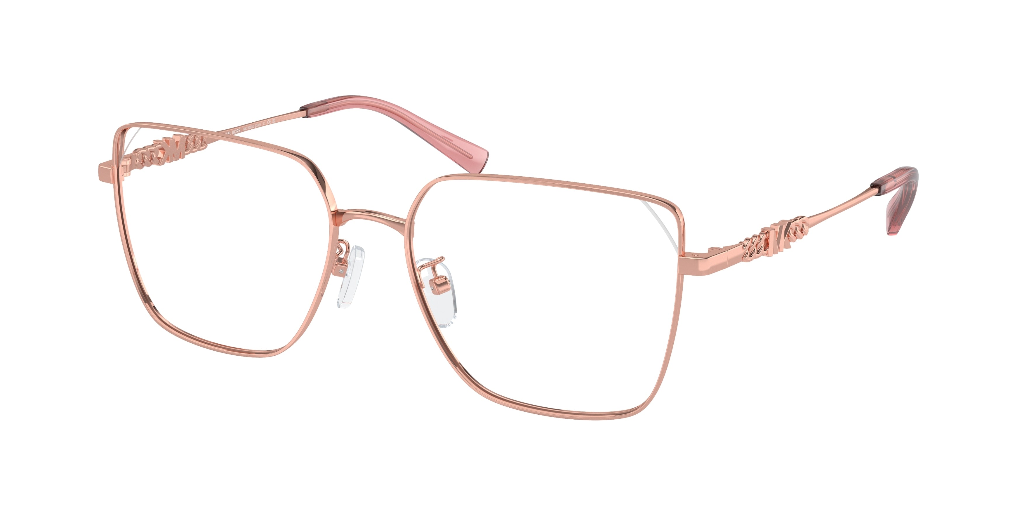 Michael Kors DALI MK3083D Rectangle Eyeglasses  1108-Shiny Rose Gold 56-145-17 - Color Map Gold