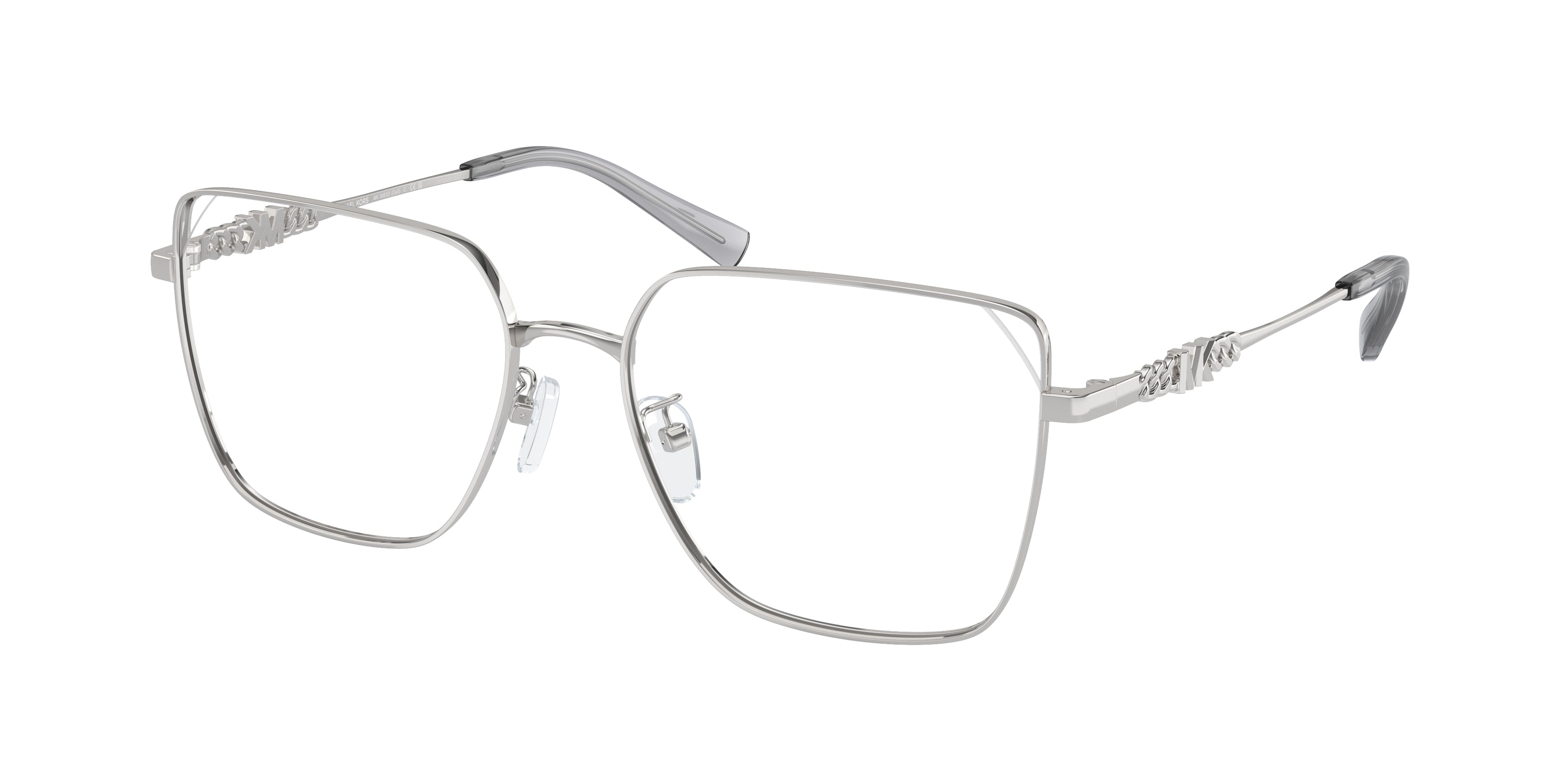 Michael Kors DALI MK3083D Rectangle Eyeglasses  1893-Shiny Silver 56-145-17 - Color Map Silver