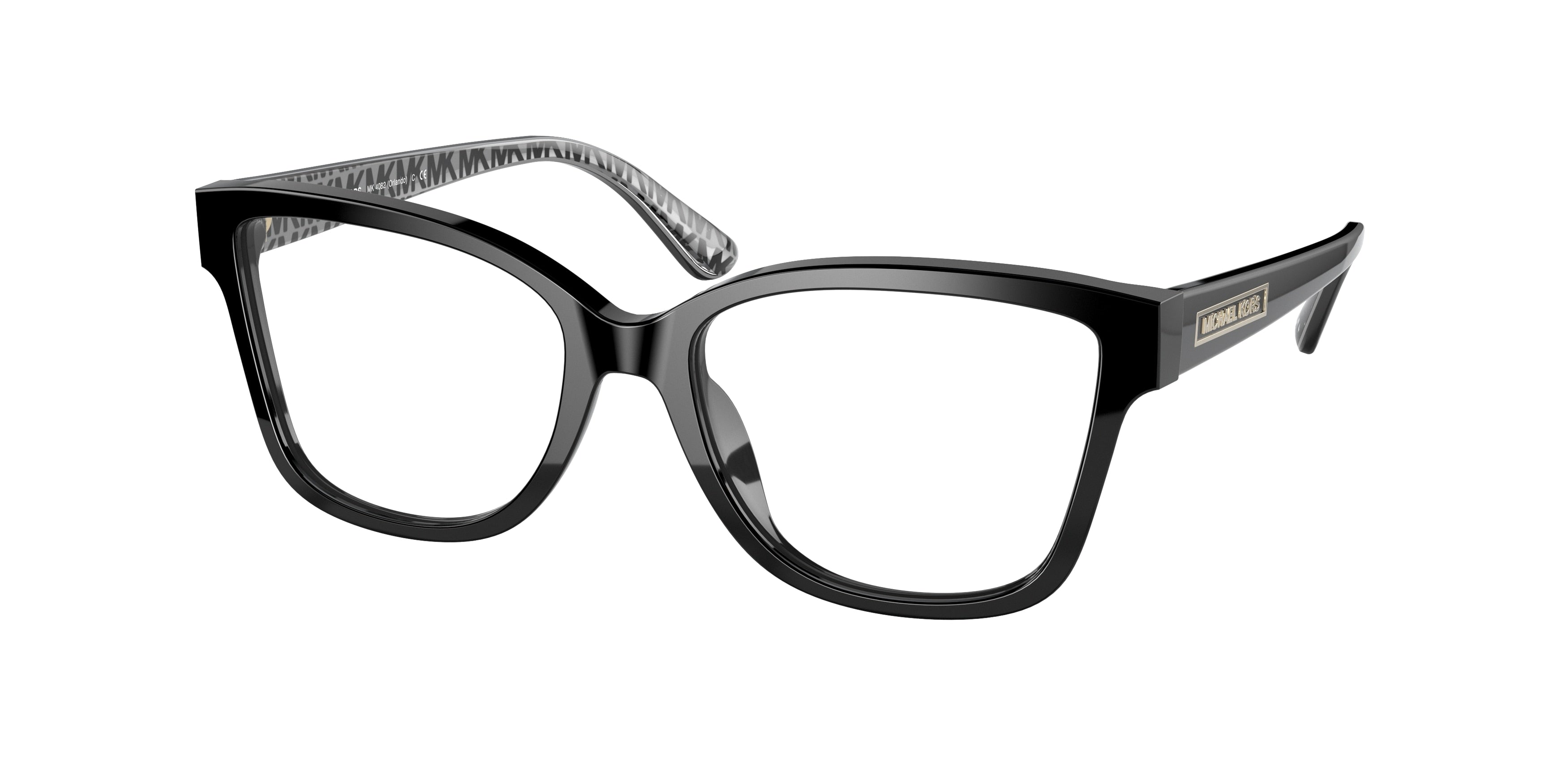 Michael Kors ORLANDO MK4082 Square Eyeglasses  3005-Black 54-140-17 - Color Map Black