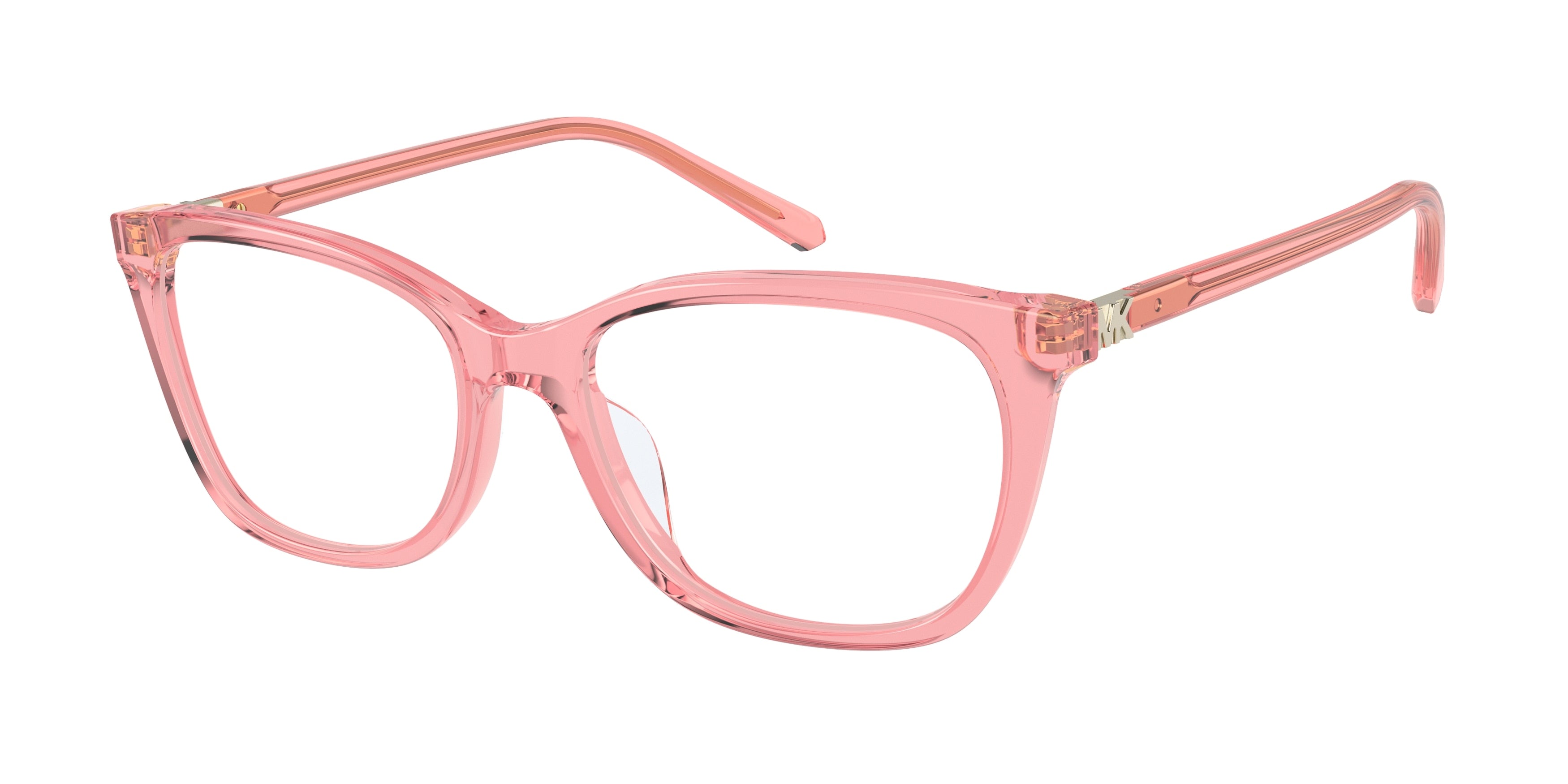 Michael Kors EDINBURGH MK4085U Rectangle Eyeglasses  3750-Bio Watermelon Transparent 52-140-17 - Color Map Red