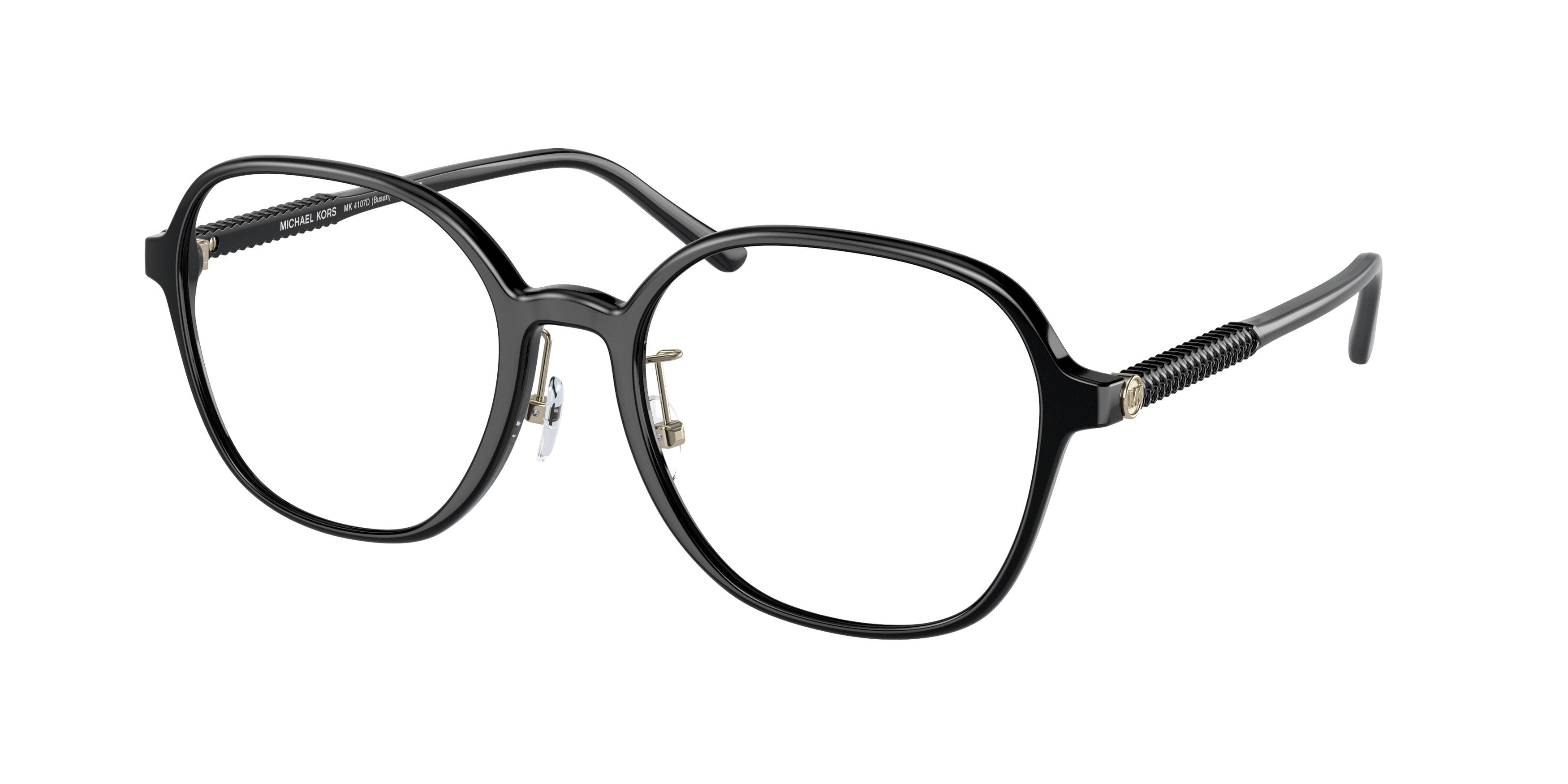 Michael Kors BUSAN MK4107D Irregular Eyeglasses  3005-Black 55-145-19 - Color Map Black