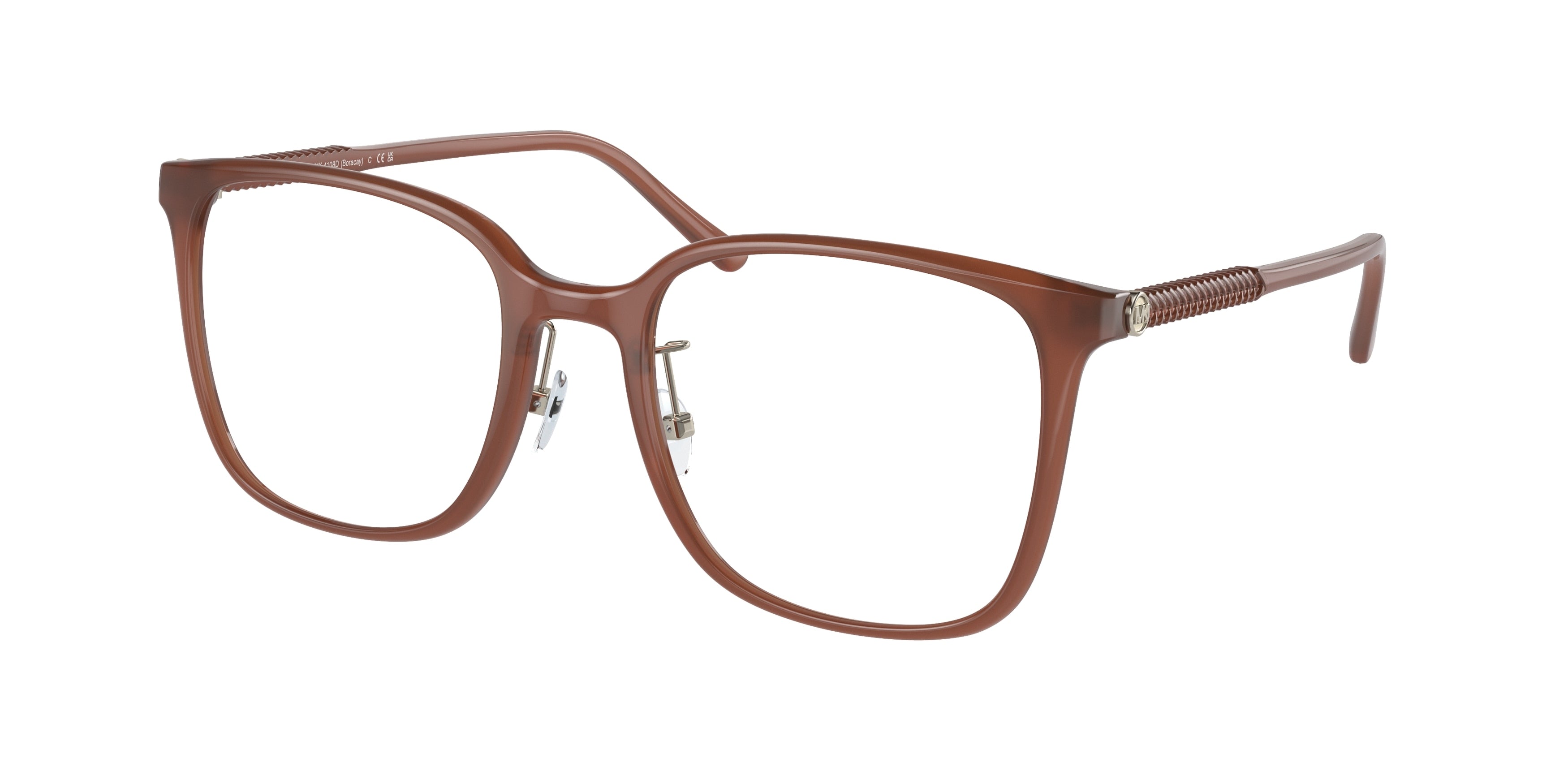 Michael Kors BORACAY MK4108D Square Eyeglasses  3444-Milky Primrose 54-145-20 - Color Map Brown