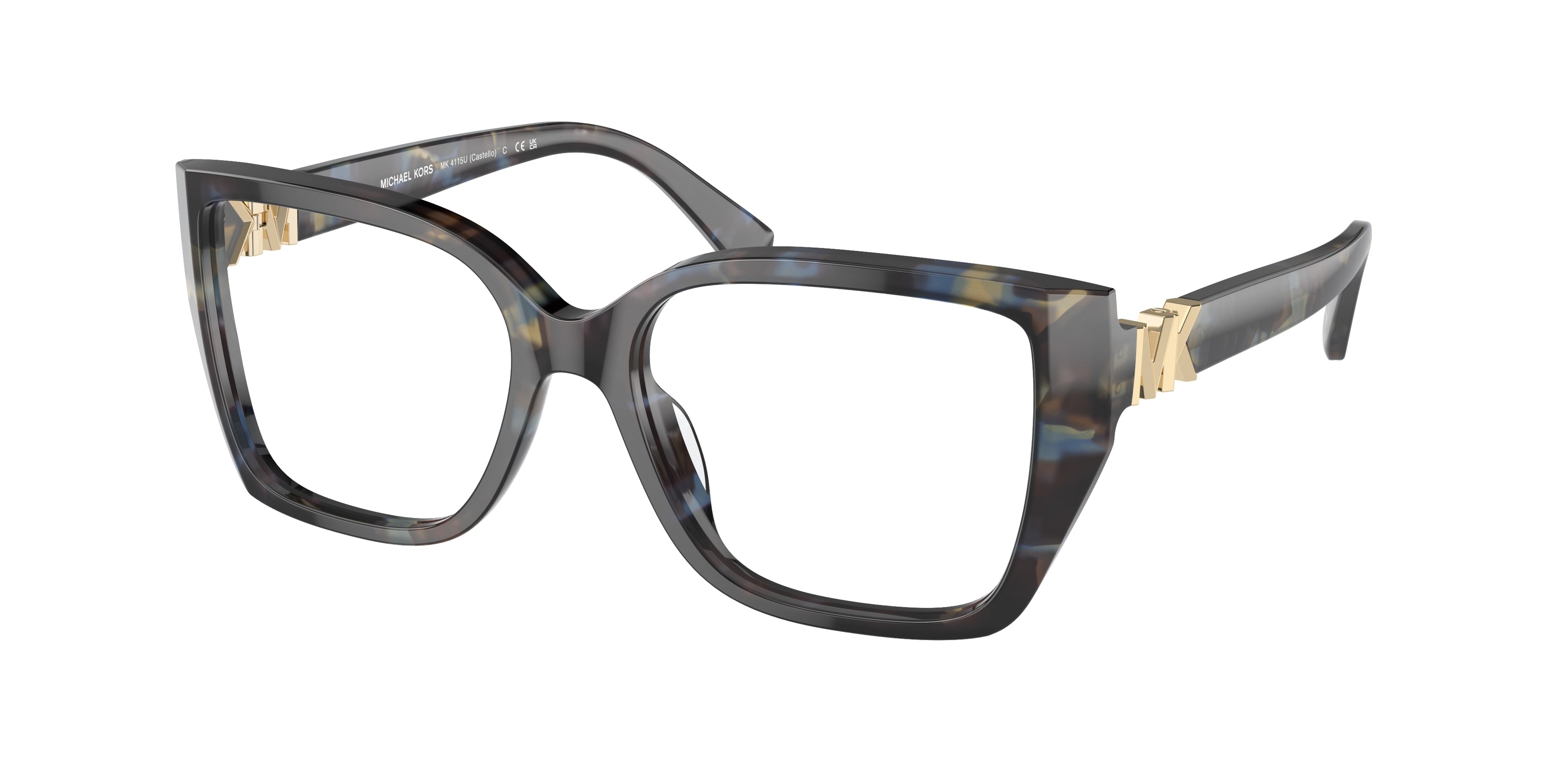 Michael Kors CASTELLO MK4115U Square Eyeglasses  3952-Bright Blue Tortoise 54-140-17 - Color Map Blue