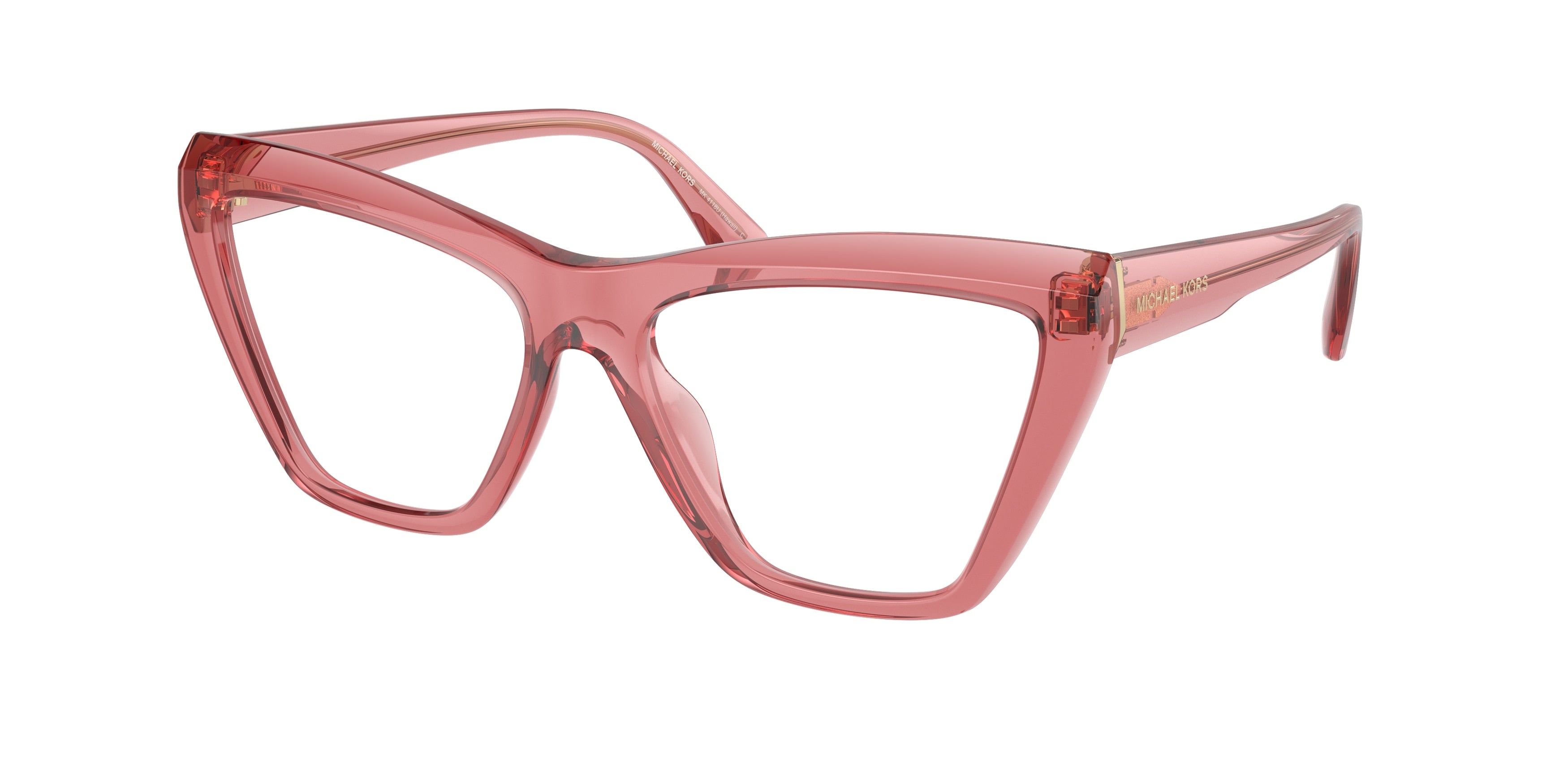 Michael Kors HAWAII MK4118U Cat Eye Eyeglasses  3970-Rose Transparent 54-140-16 - Color Map Pink