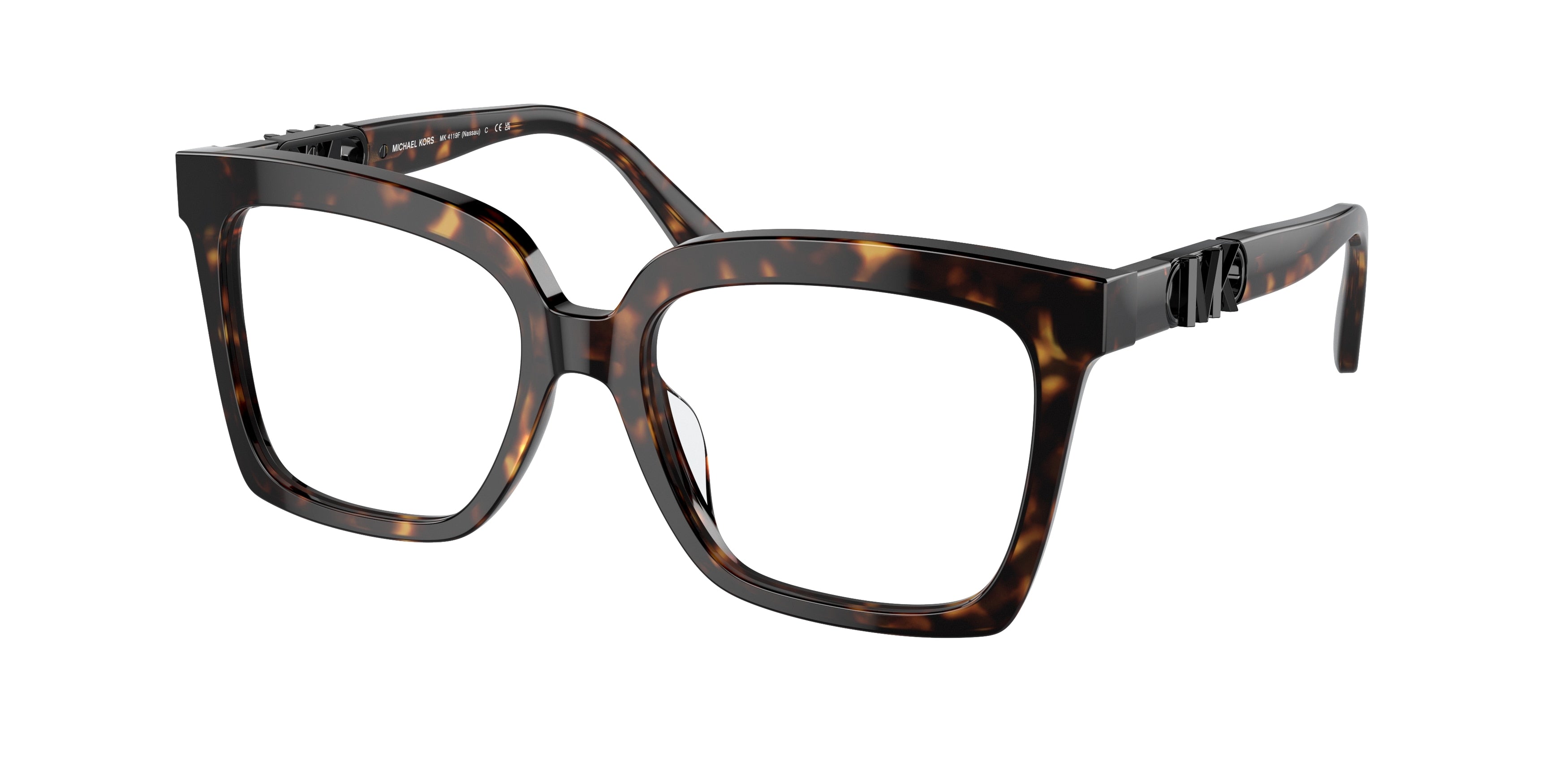 Michael Kors NASSAU MK4119F Square Eyeglasses  3006-Dark Tort 54-145-17 - Color Map Tortoise