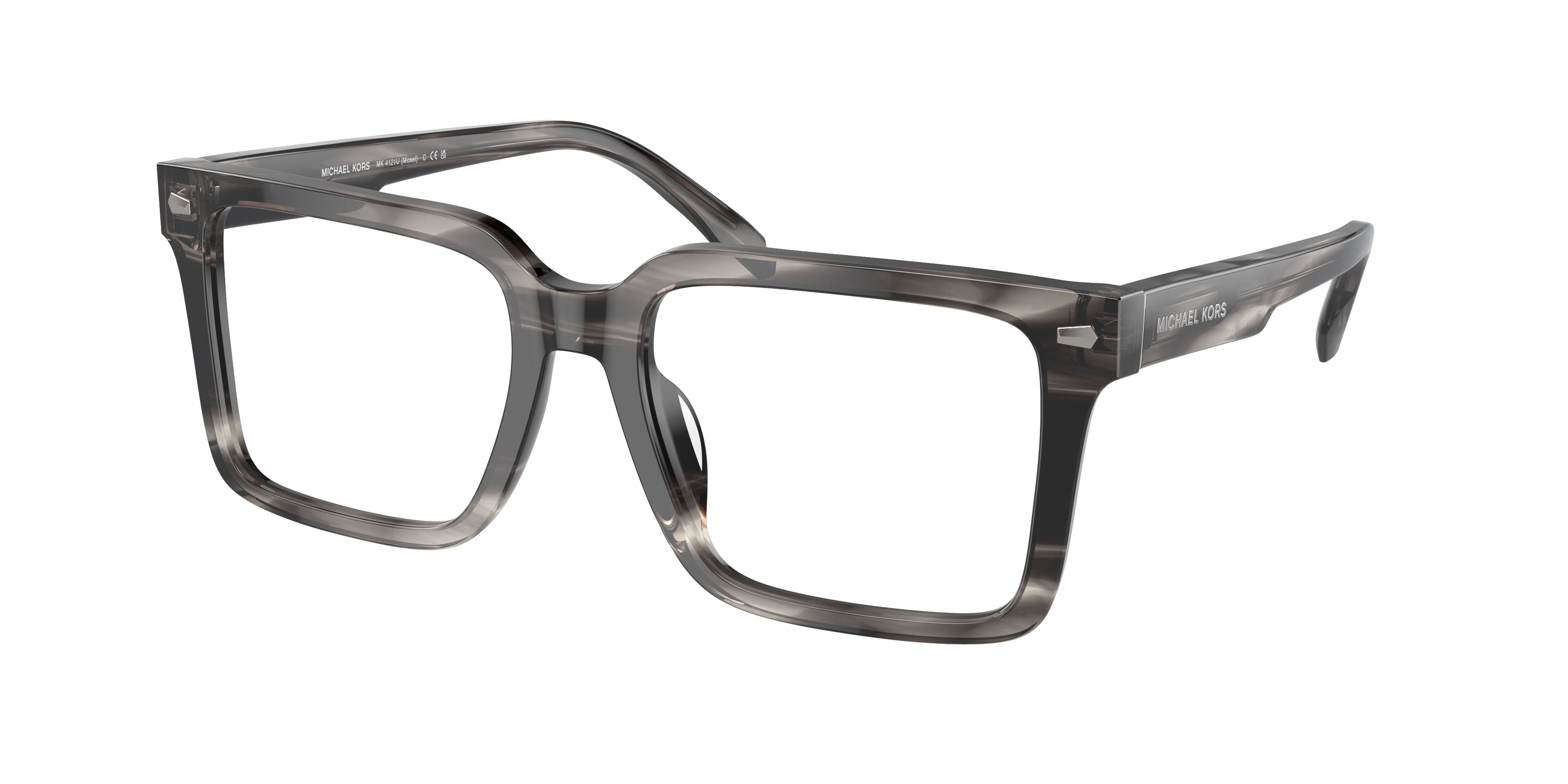 Michael Kors MOSEL MK4121U Square Eyeglasses  3966-Black Horn 54-145-18 - Color Map Black