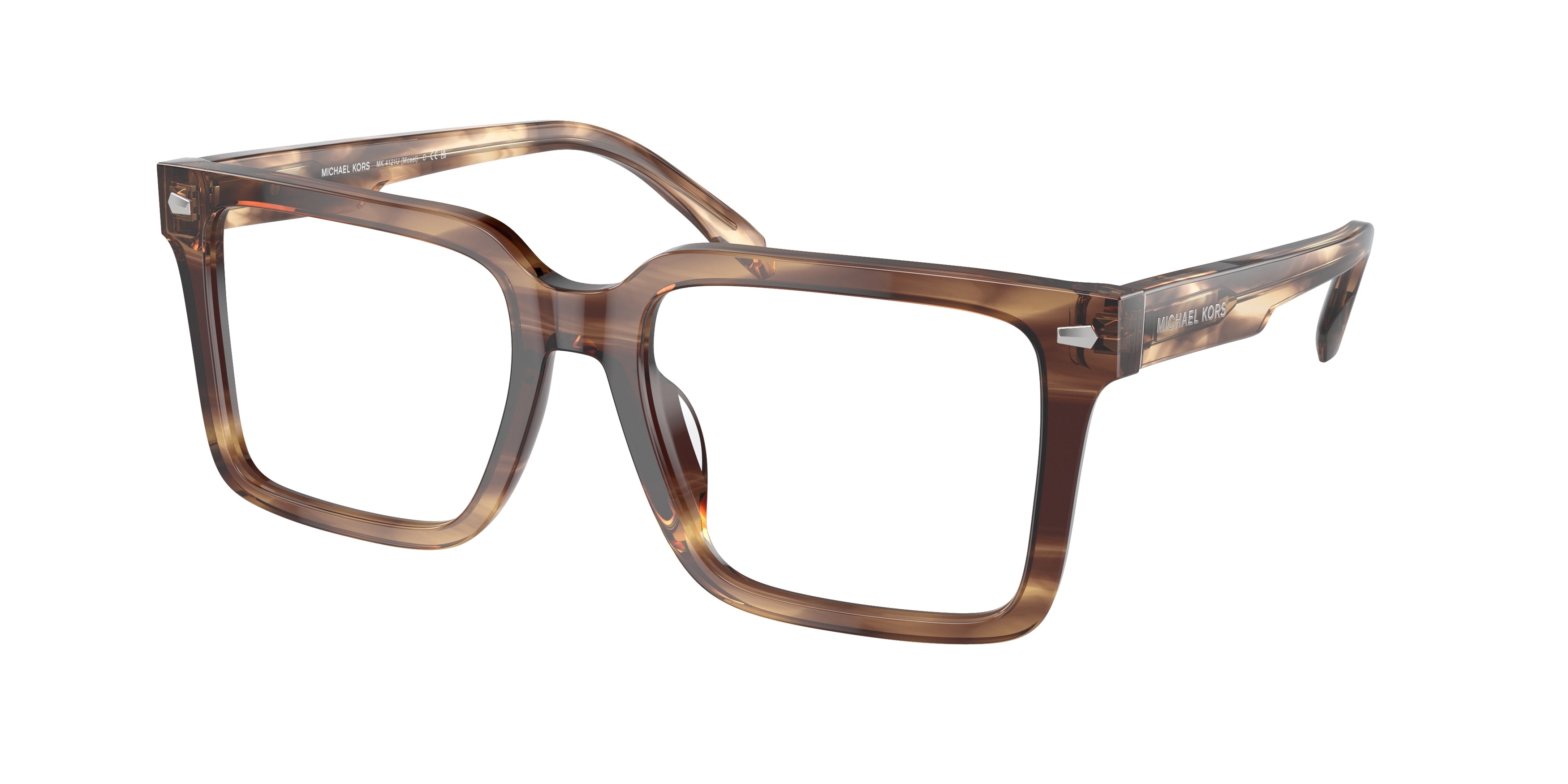 Michael Kors MOSEL MK4121U Square Eyeglasses  3977-Brown Horn 54-145-18 - Color Map Brown