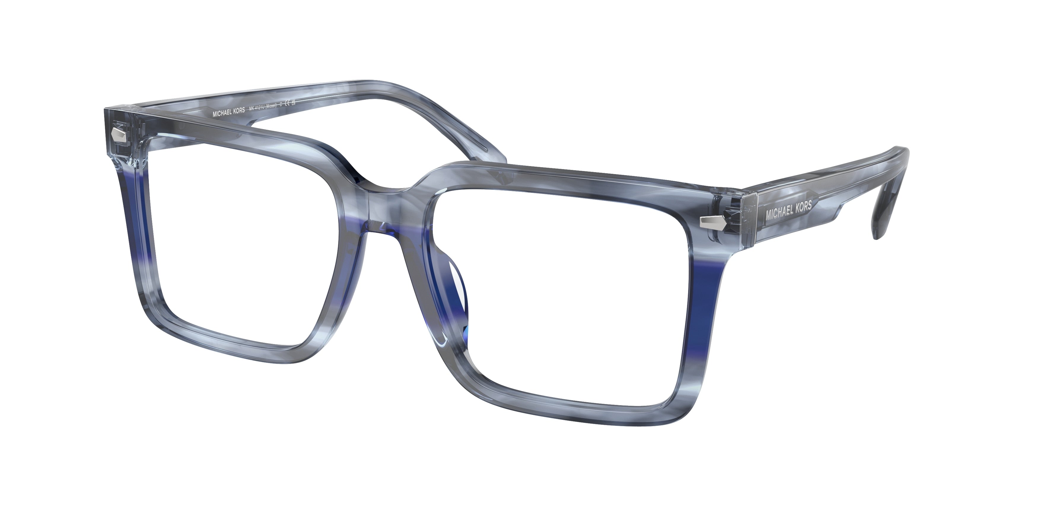 Michael Kors MOSEL MK4121U Square Eyeglasses  3979-Blue Horn 54-145-18 - Color Map Blue