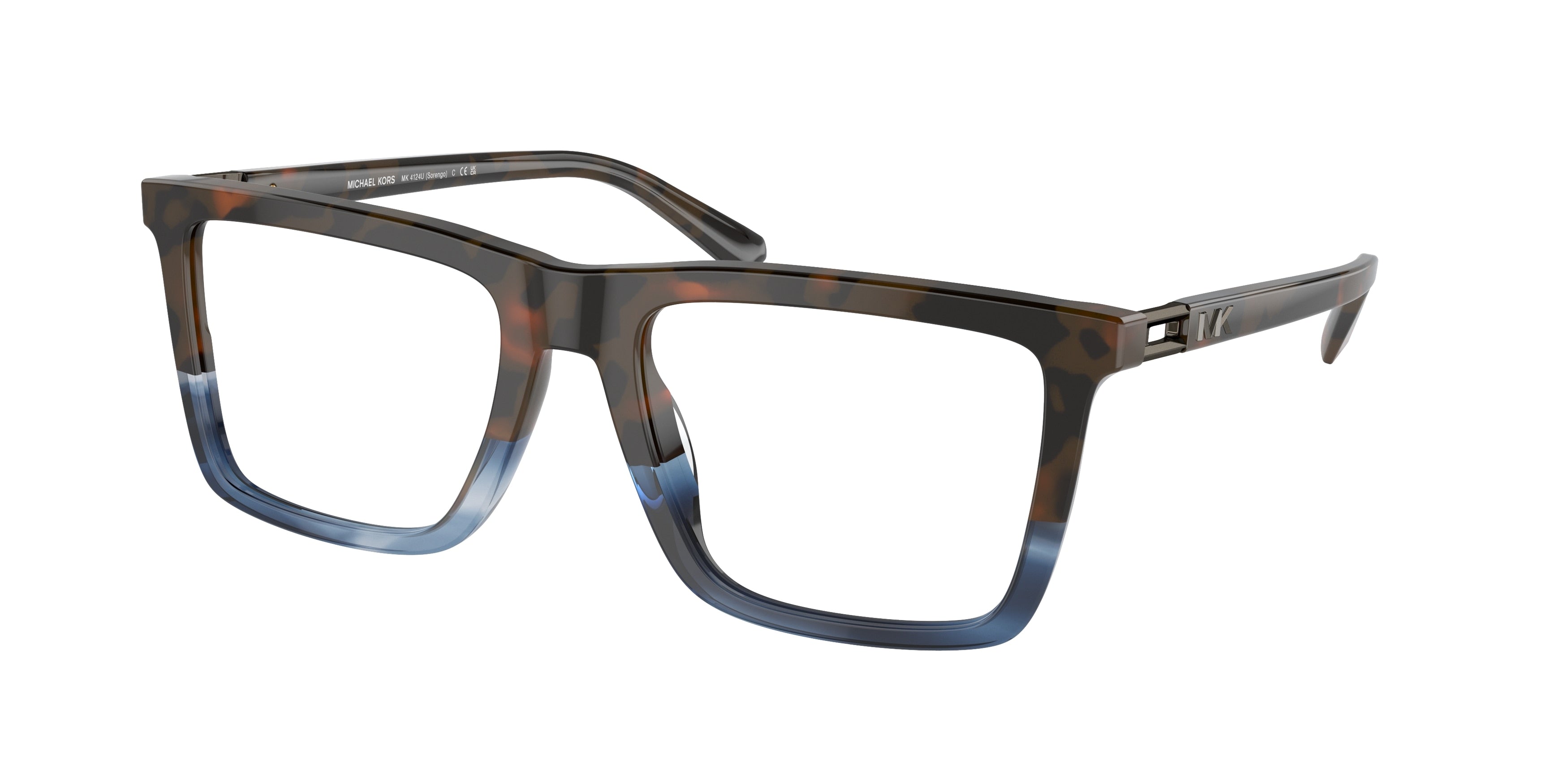 Michael Kors SORENGO MK4124U Rectangle Eyeglasses  3977-Blue Block Tortoise 55-145-19 - Color Map Blue