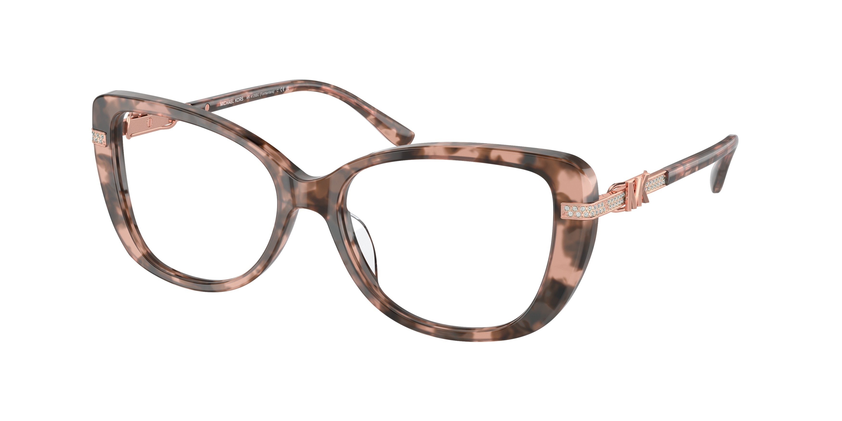 Michael Kors FORMENTERA MK4125BU Cat Eye Eyeglasses  3009-Pink Tortoise 54-140-16 - Color Map Tortoise