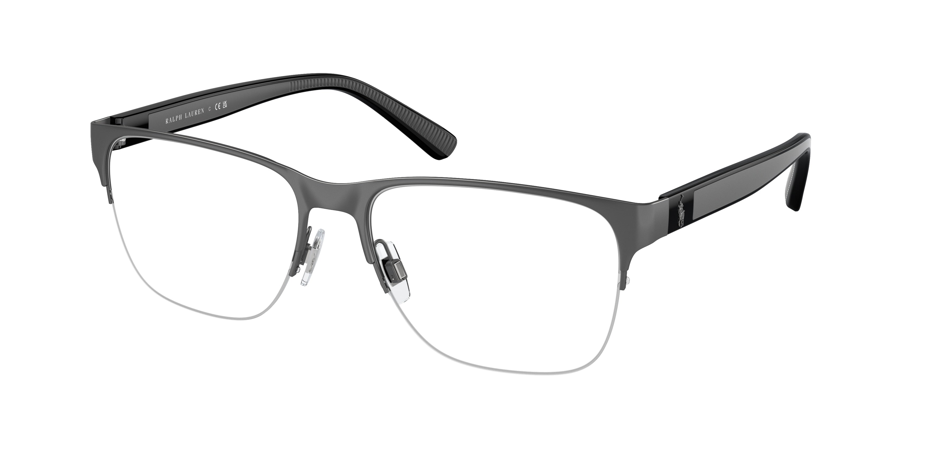 Polo PH1228 Pillow Eyeglasses  9307-Semishiny Dark Gunmetal 57-145-17 - Color Map Grey