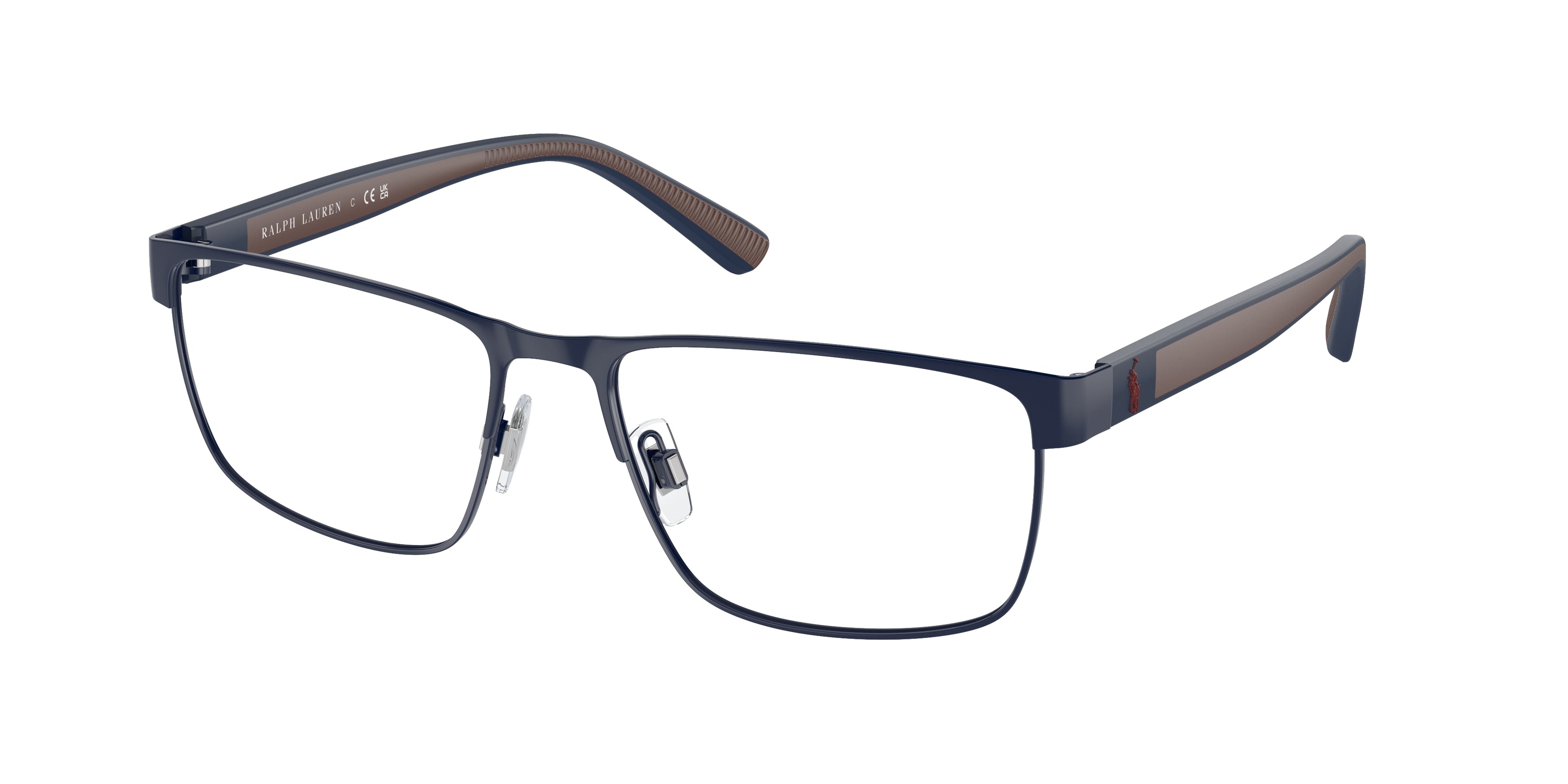 Polo PH1229 Rectangle Eyeglasses  9273-Semishiny Navy Blue 56-145-17 - Color Map Blue