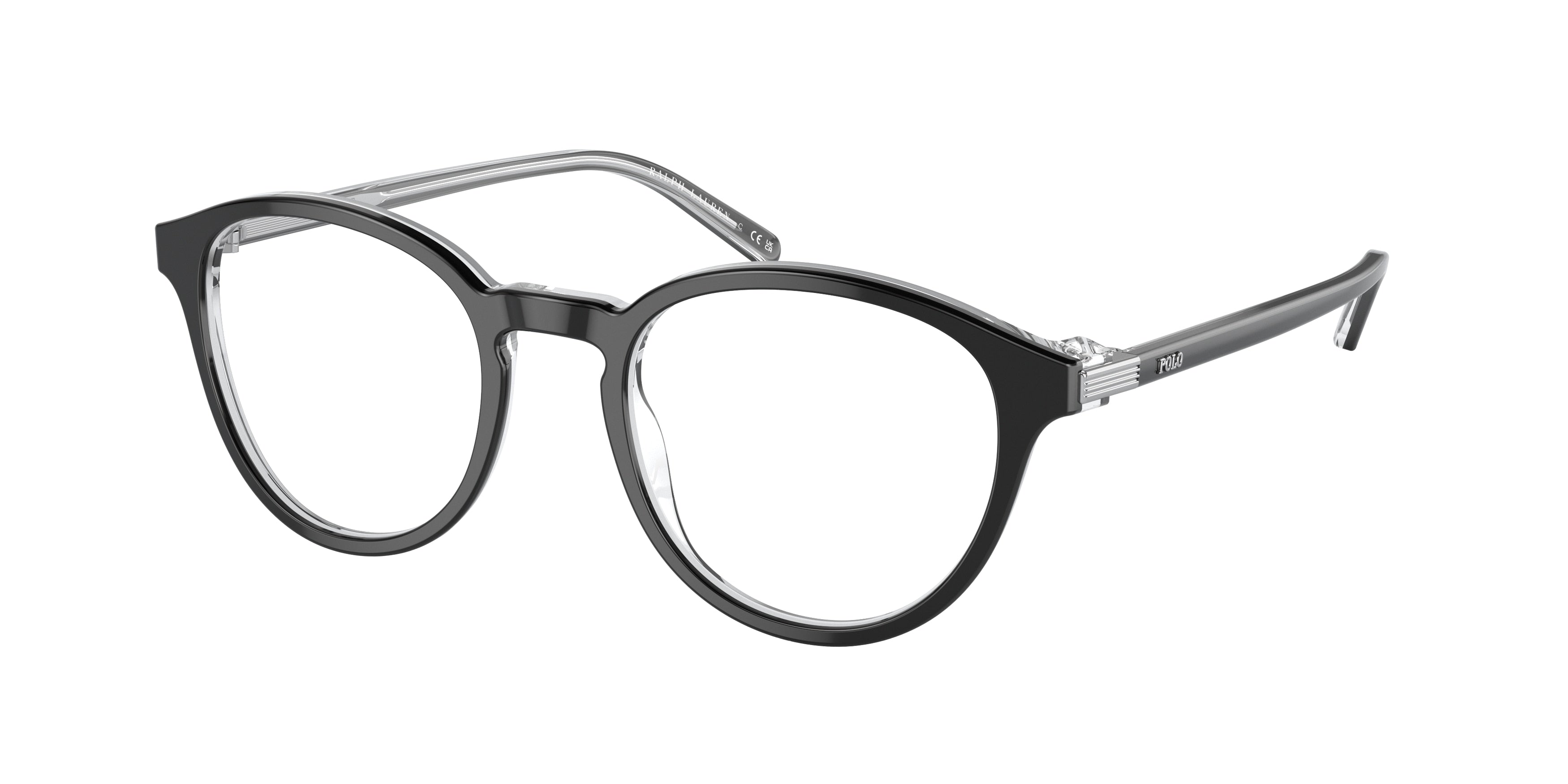 Polo PH2252F Phantos Eyeglasses  6026-Shiny Black On Crystal 50-140-20 - Color Map Black