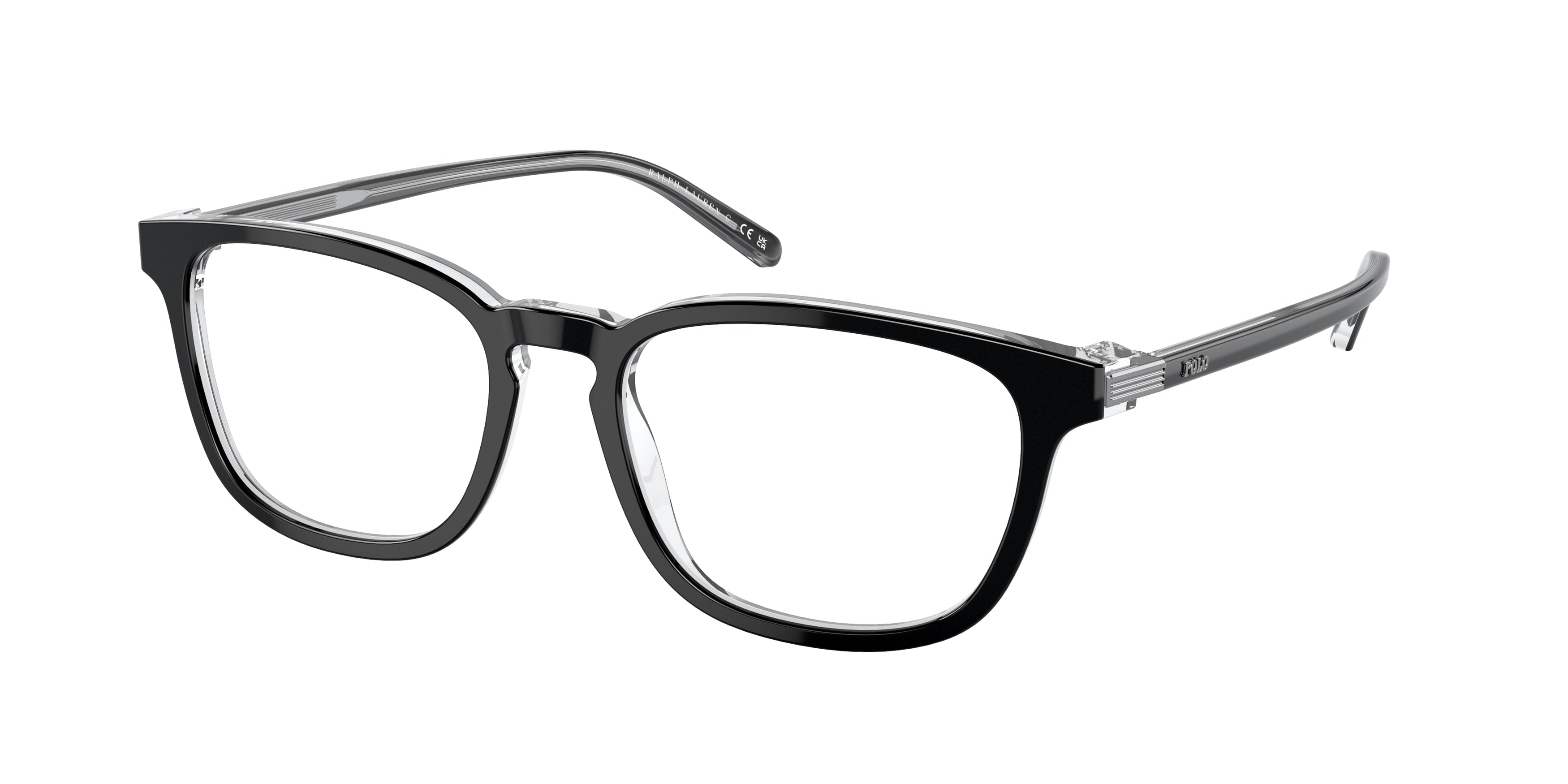 Polo PH2253F Pillow Eyeglasses  6026-Shiny Black On Crystal 54-140-19 - Color Map Black