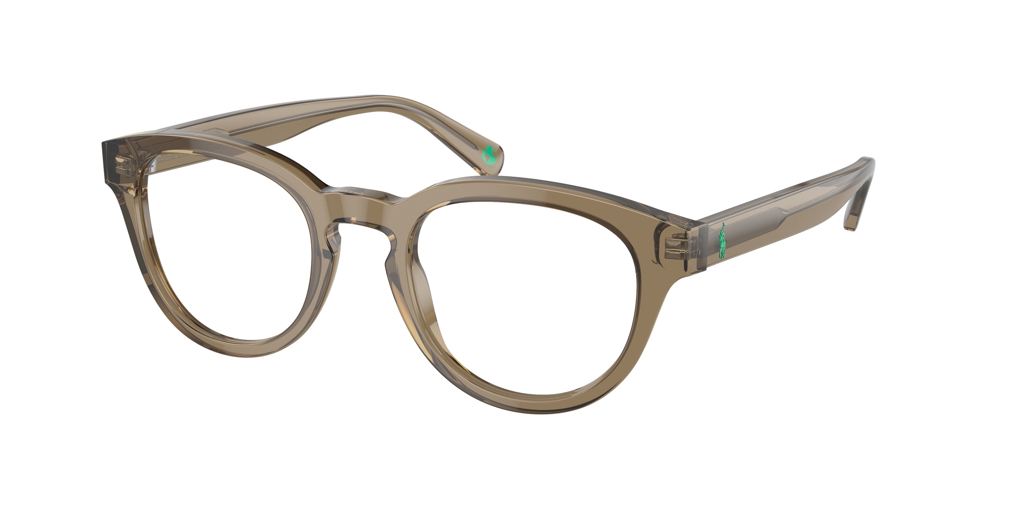 Polo PH2262F Phantos Eyeglasses  6085-Shiny Transparent Light Brown 50-145-21 - Color Map Brown