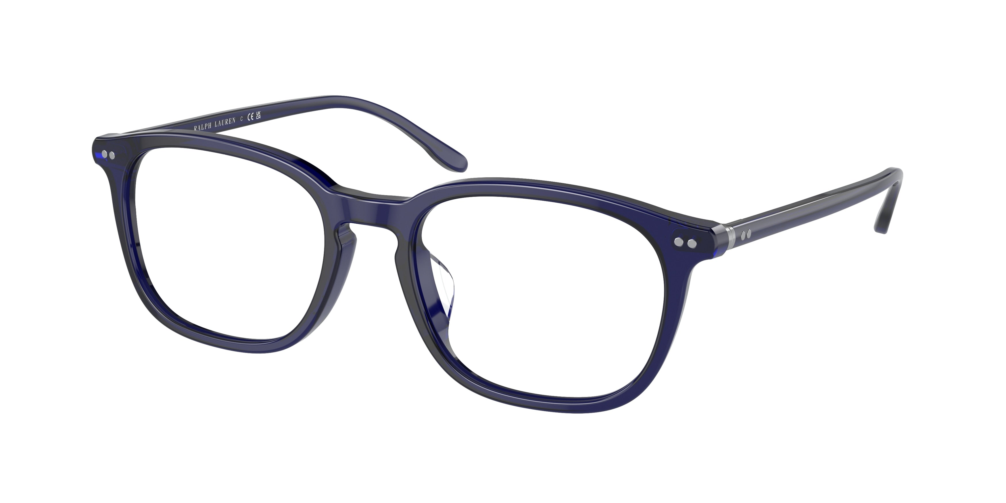 Polo PH2266D Rectangle Eyeglasses  5652-Shiny Transp Blue 54-145-19 - Color Map Blue