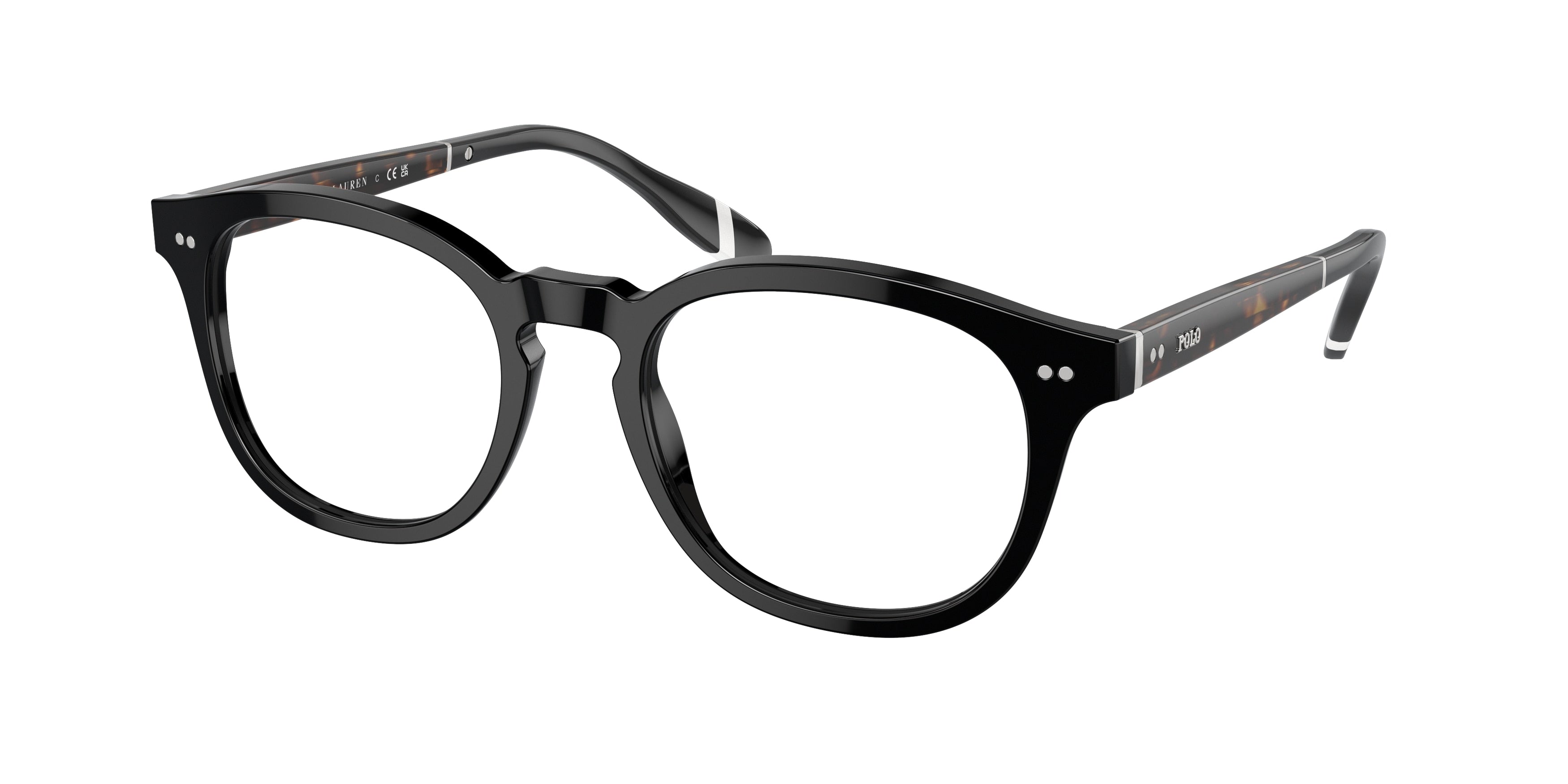 Polo PH2267F Square Eyeglasses  5001-Shiny Black 50-145-19 - Color Map Black